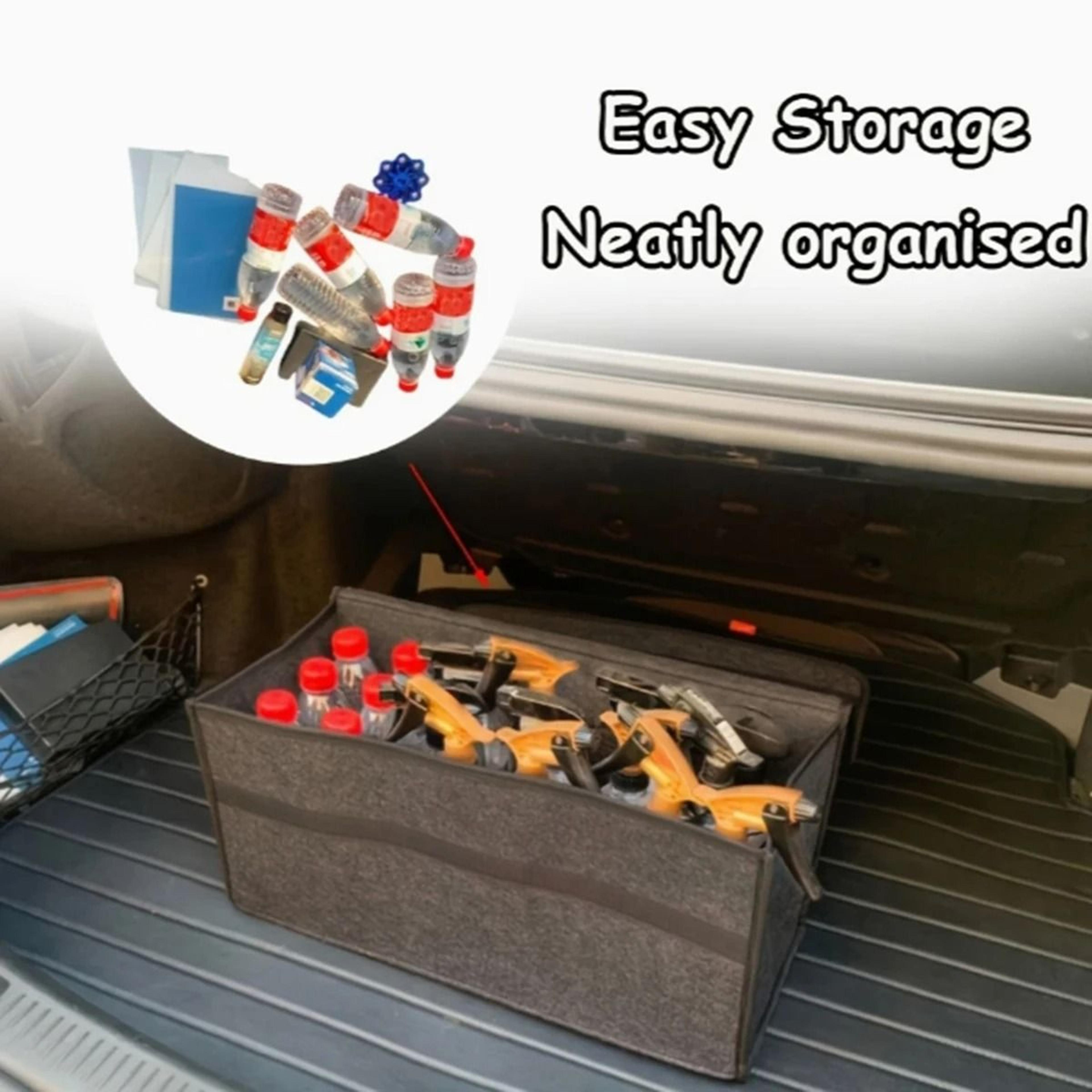 Large Anti Slip Felt Car Trunk Organizer With Compartments And Tool Storage 4