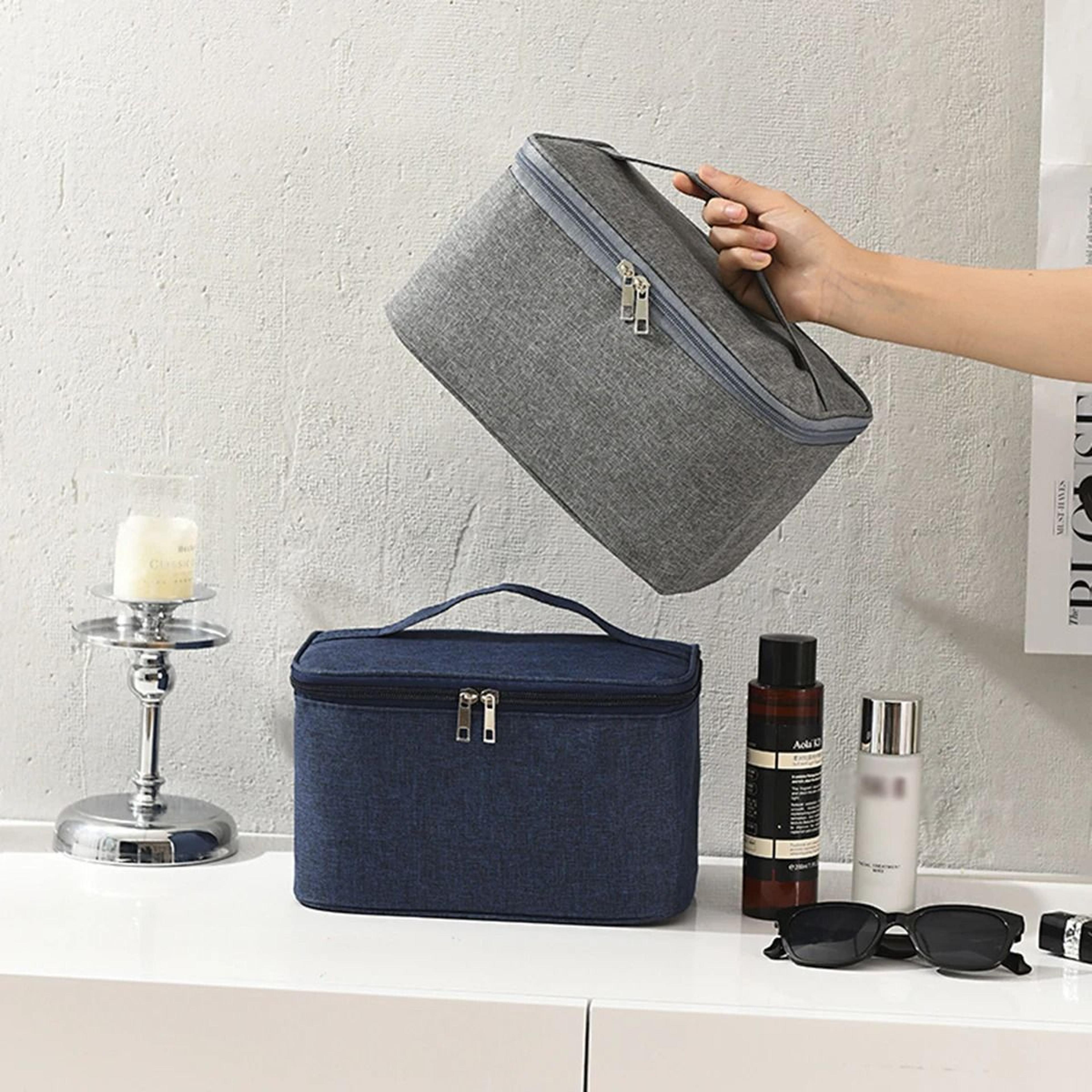 mens double layer oxford cloth toiletry bag large capacity business travel organizer