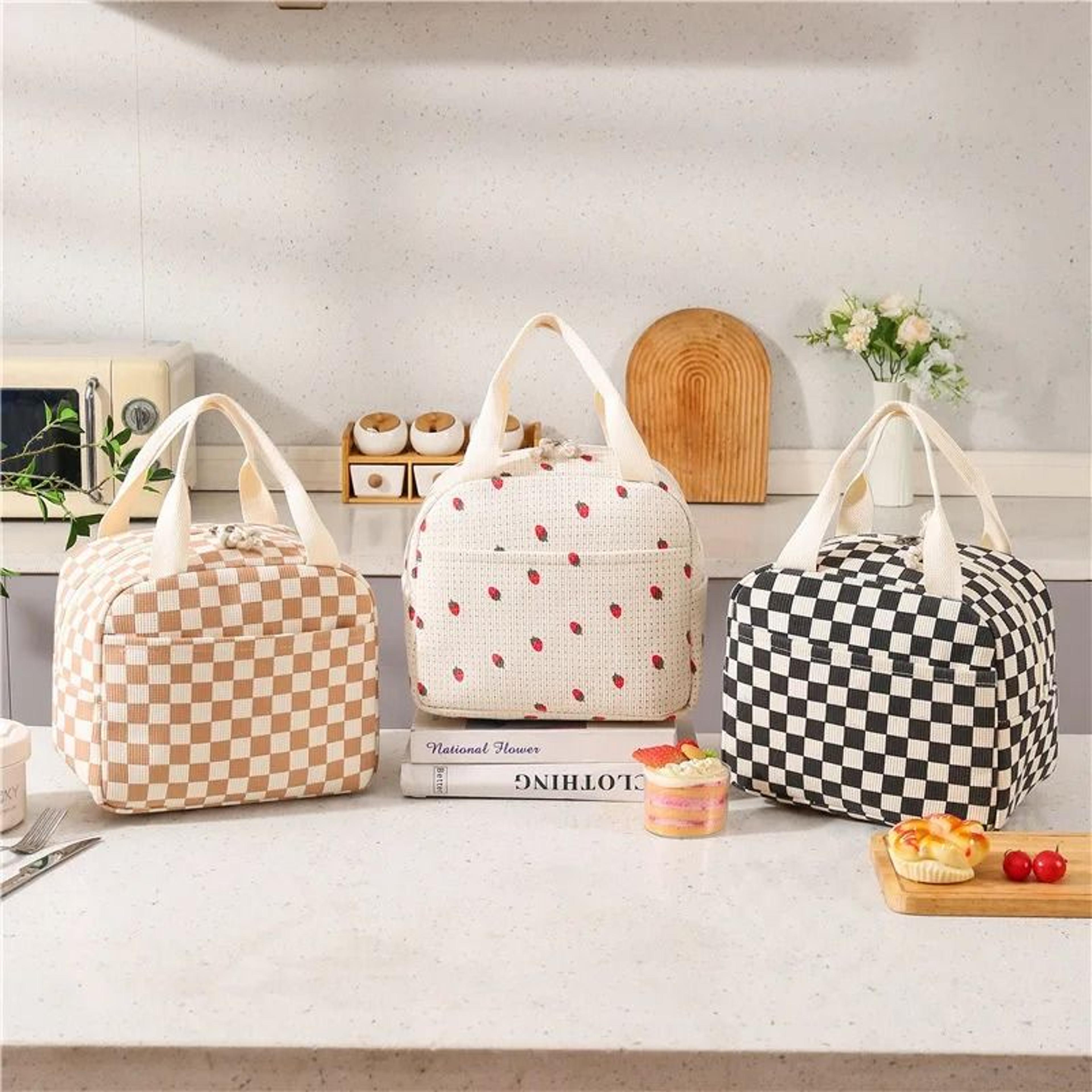 cute floral waterproof insulated lunch bag portable cooler tote for office camping
