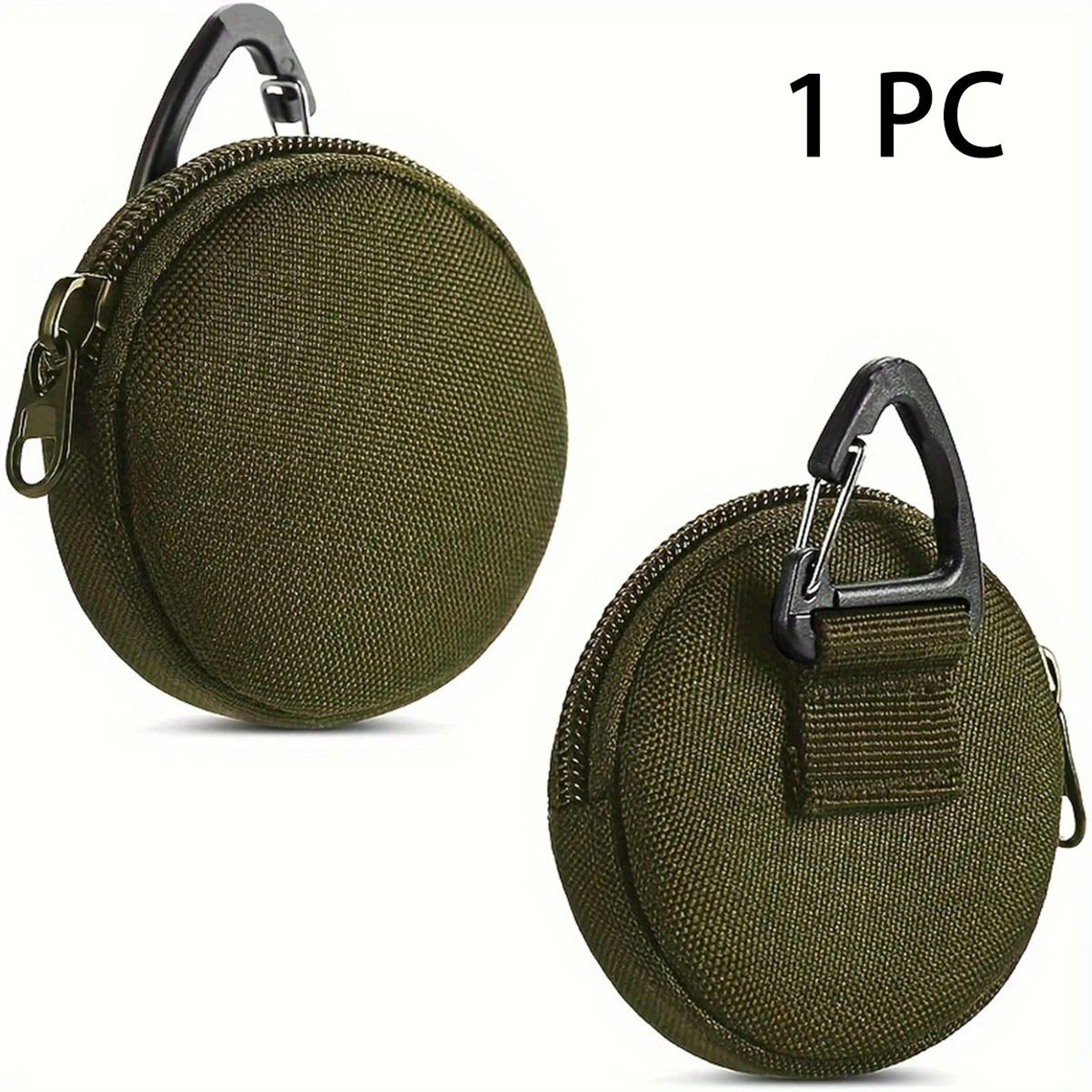 Round Tactical Earphone Case Mini Coin Purse Key Pouch For Outdoor Carry 1