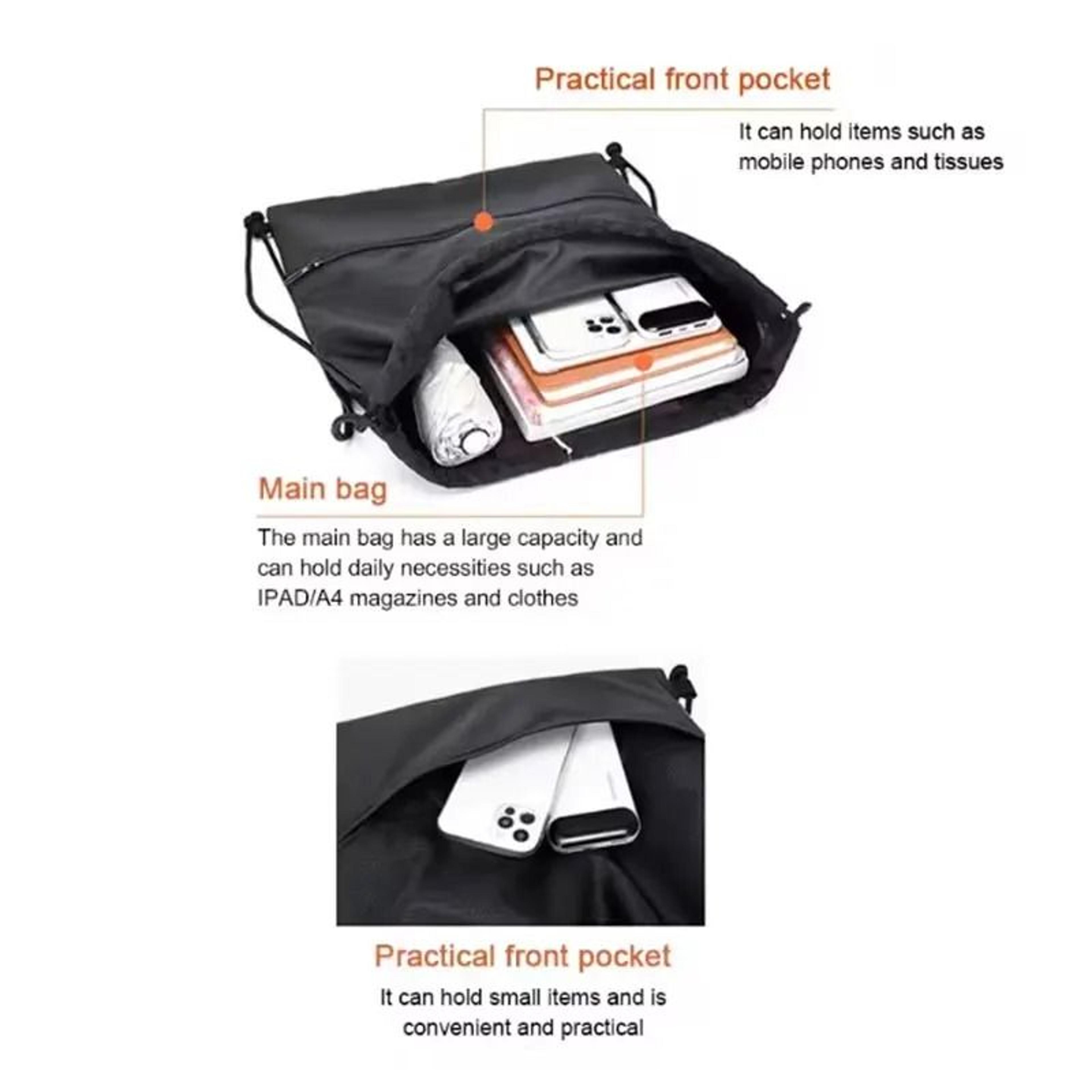 Lightweight Drawstring Sports Backpack With Zipper Pocket 6