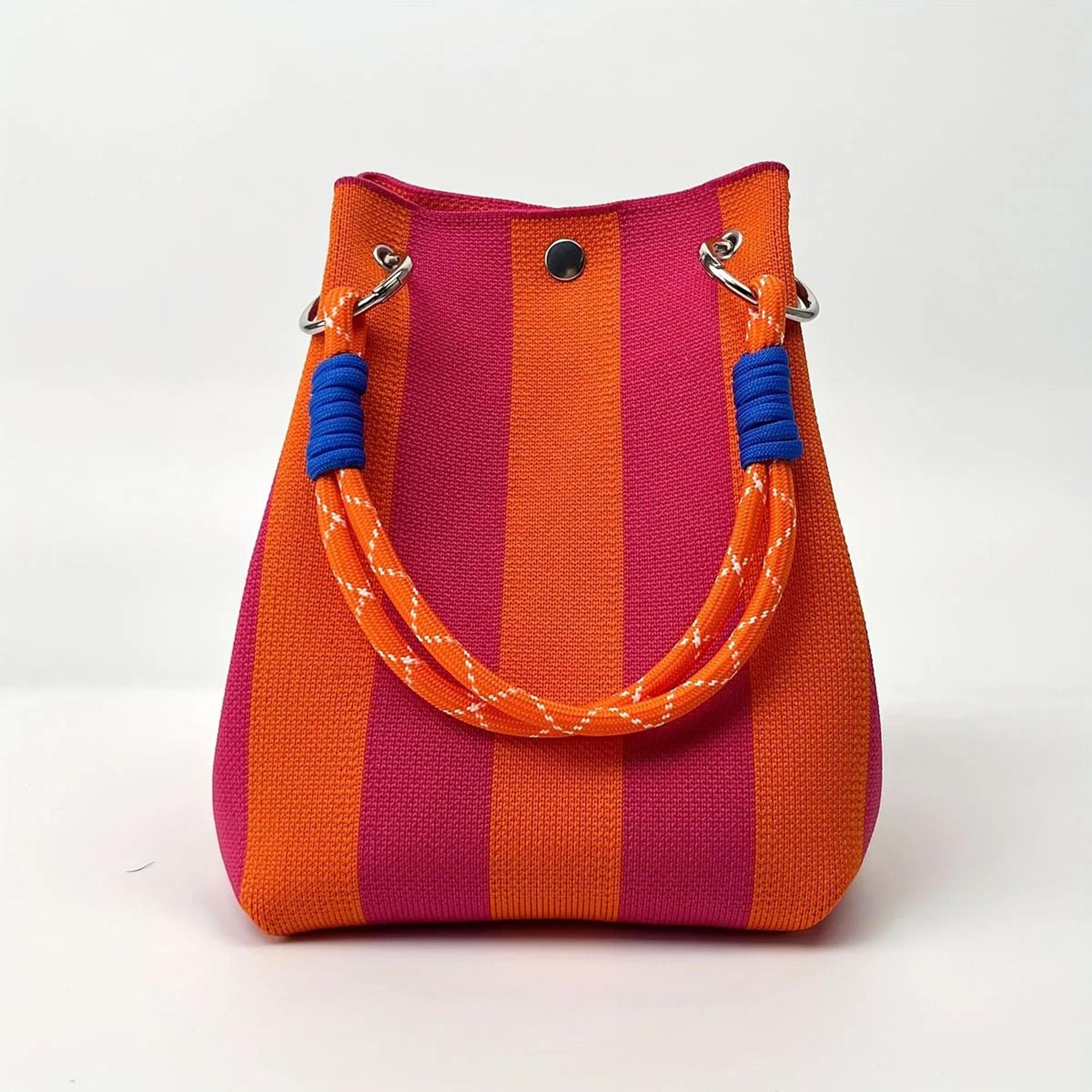 Multicolor Knitted Retro Bucket Handbag And Shoulder Bag 2