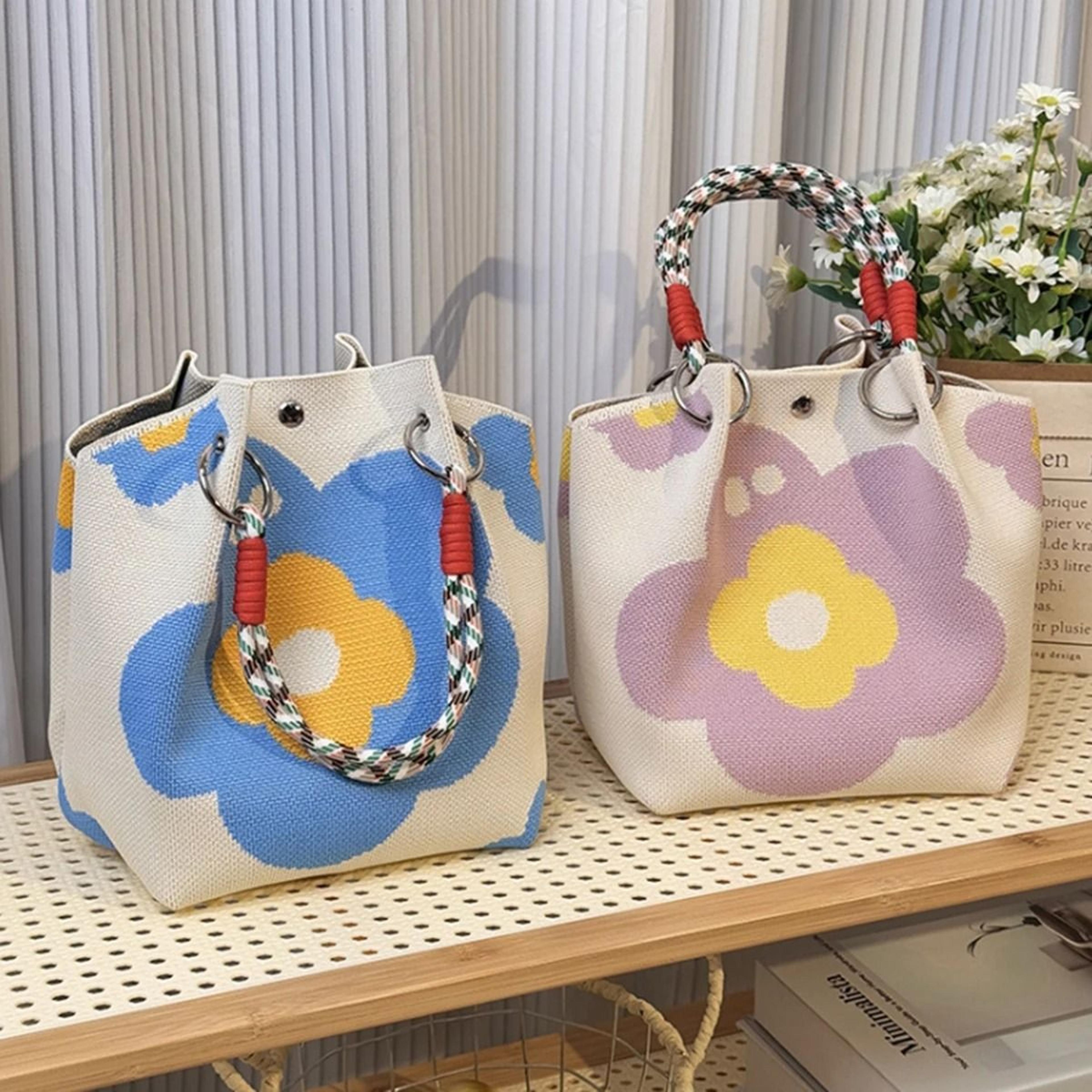 Multicolor Knitted Retro Bucket Handbag And Shoulder Bag 10