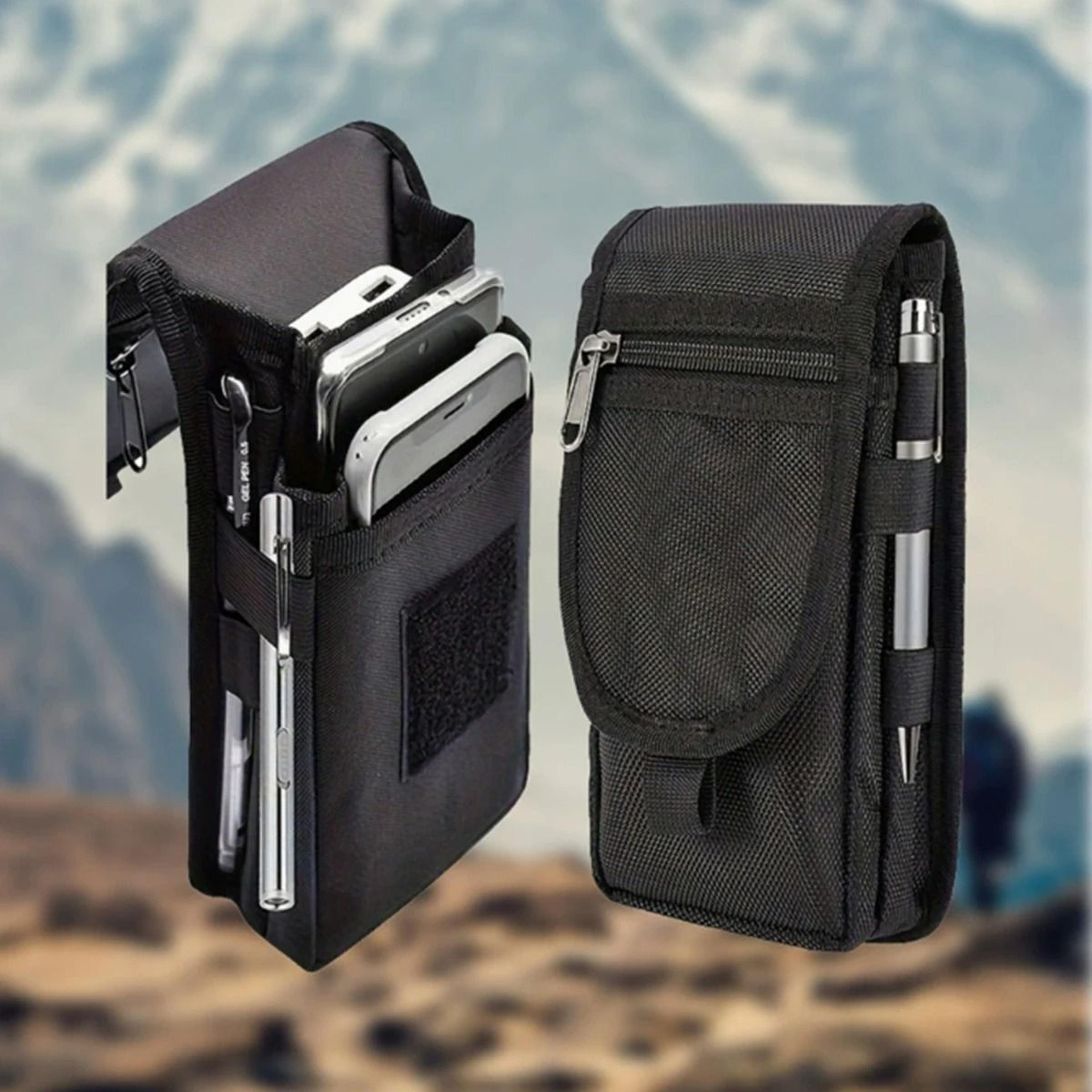 phone belt pouch with flip cover and pen holder