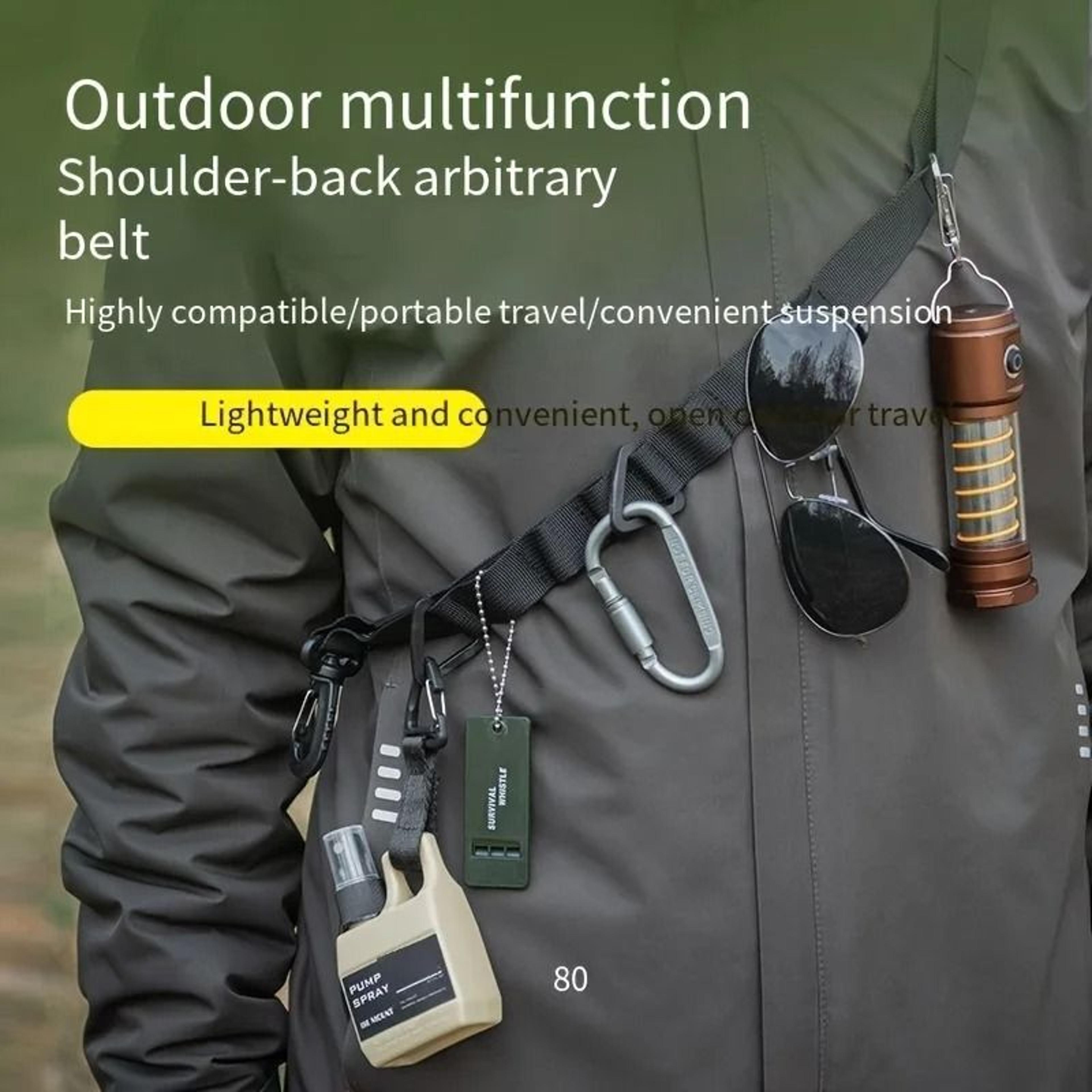 Heavy Duty Outdoor Carry Strap With Water Bottle Holder 7
