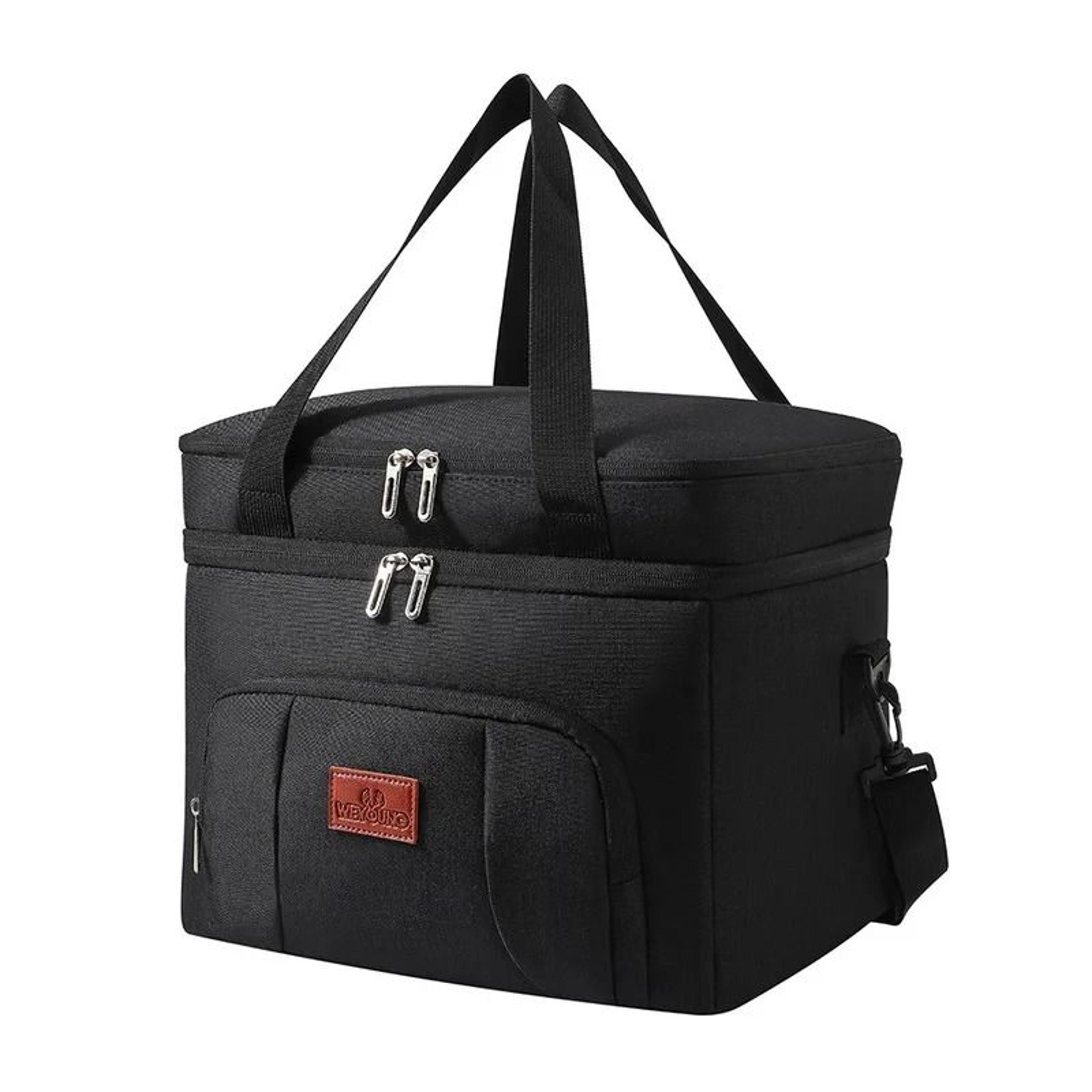 Double Layer Insulated Lunch Bag With Shoulder Strap 4