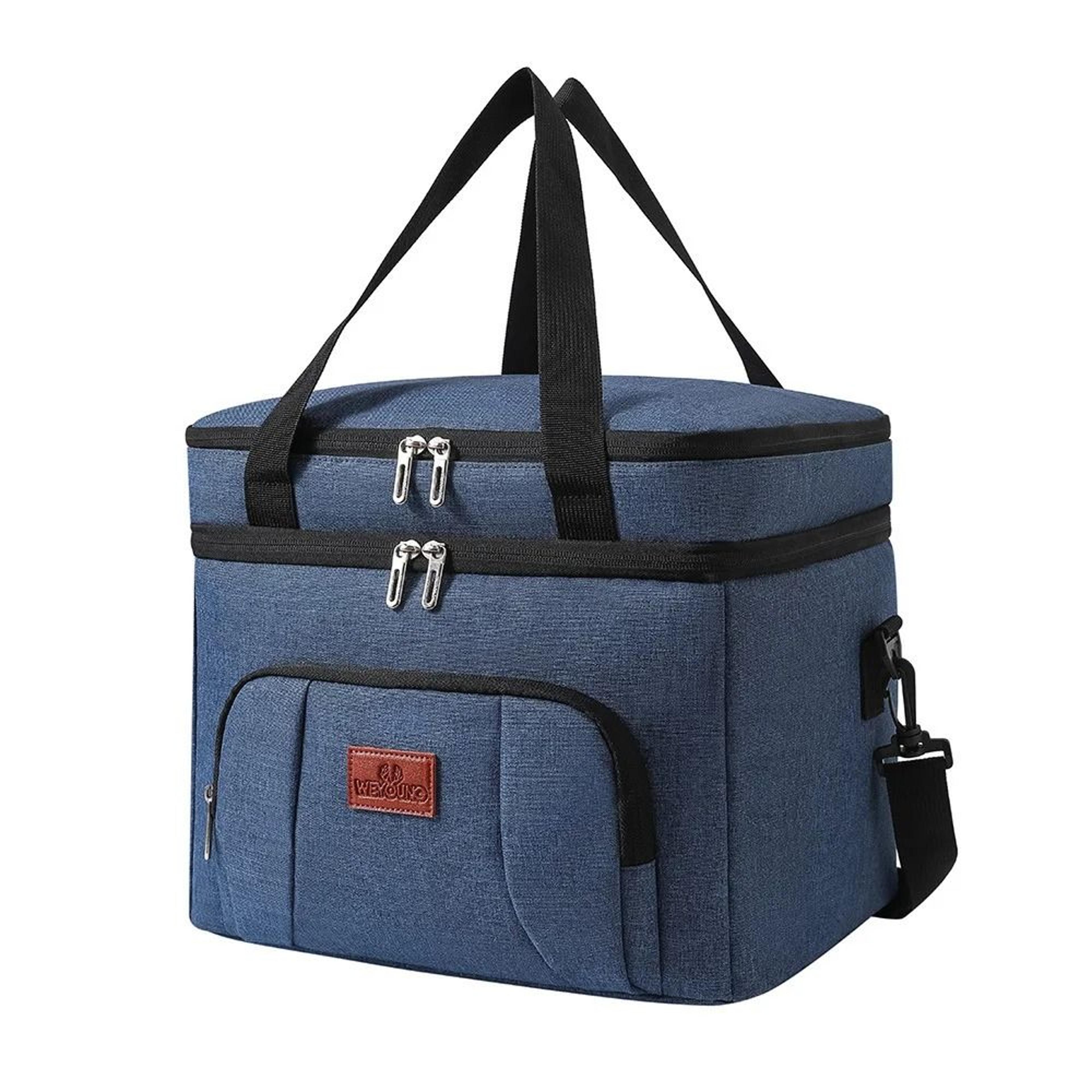 Double Layer Insulated Lunch Bag With Shoulder Strap 3