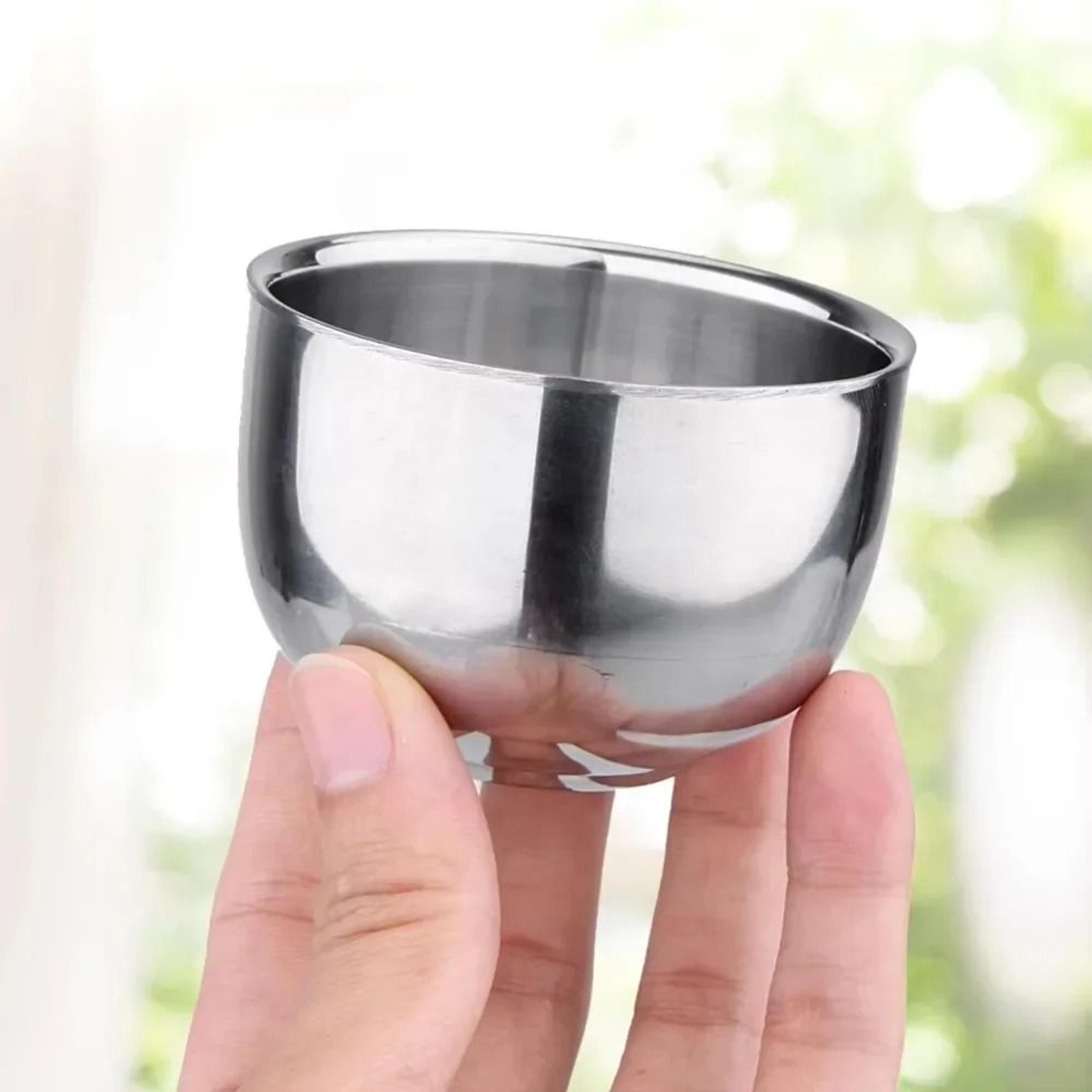 Double Layer Stainless Steel Cup And Shaving Mug 3