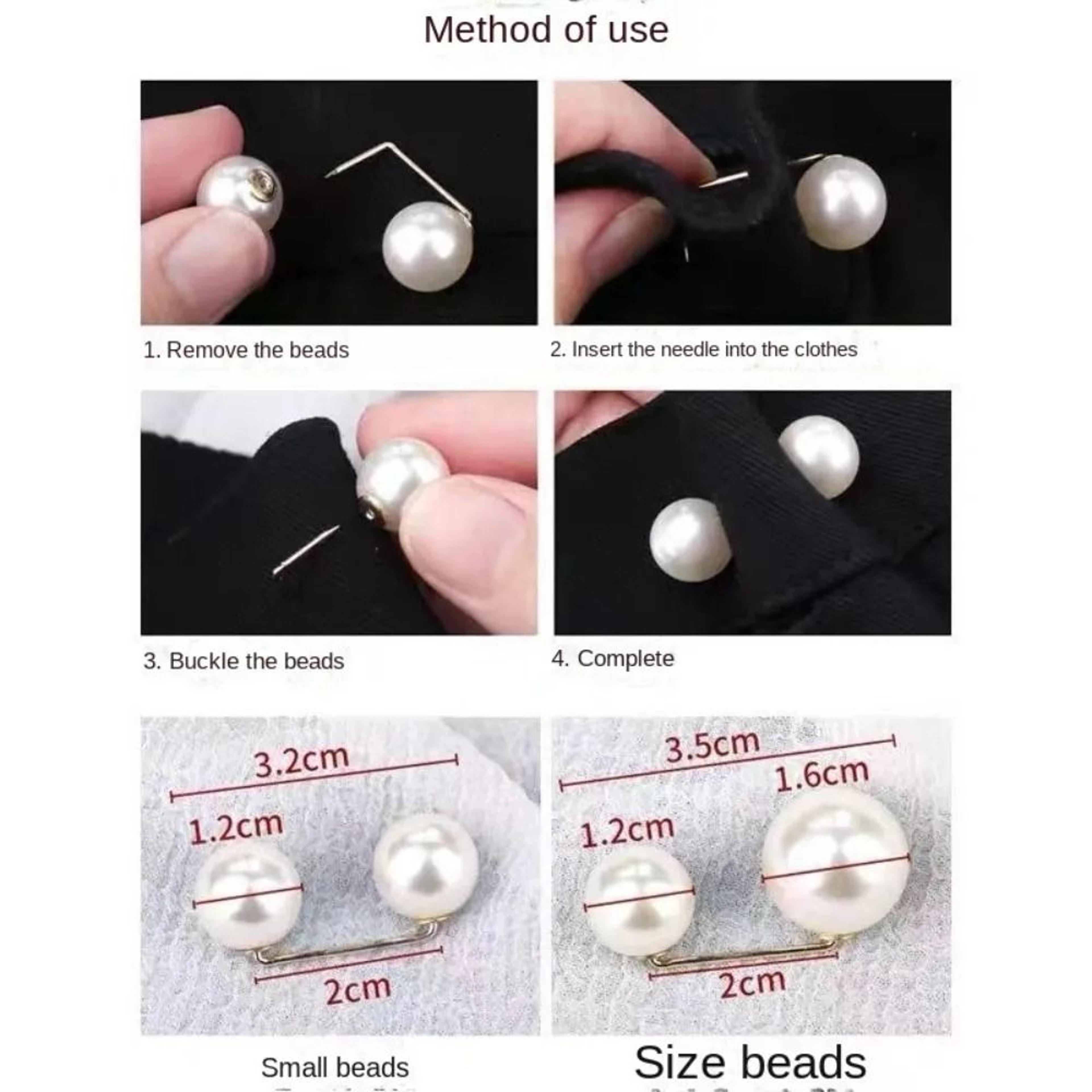 Six Piece Pearl Waist Tightener Clips And Clothing Brooch Pins 4