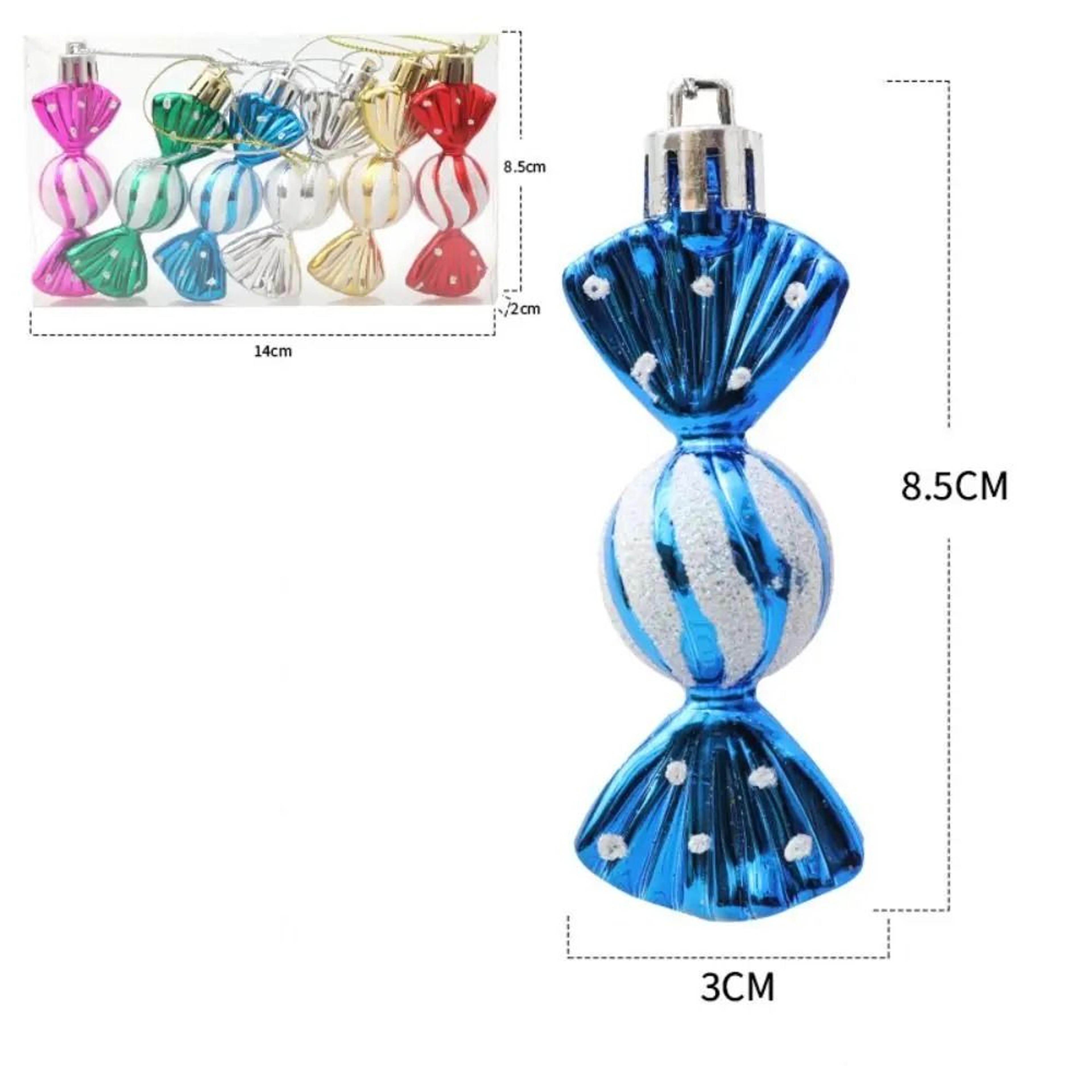 Six Piece Candy Christmas Ornaments For Festive Tree Decorating 3