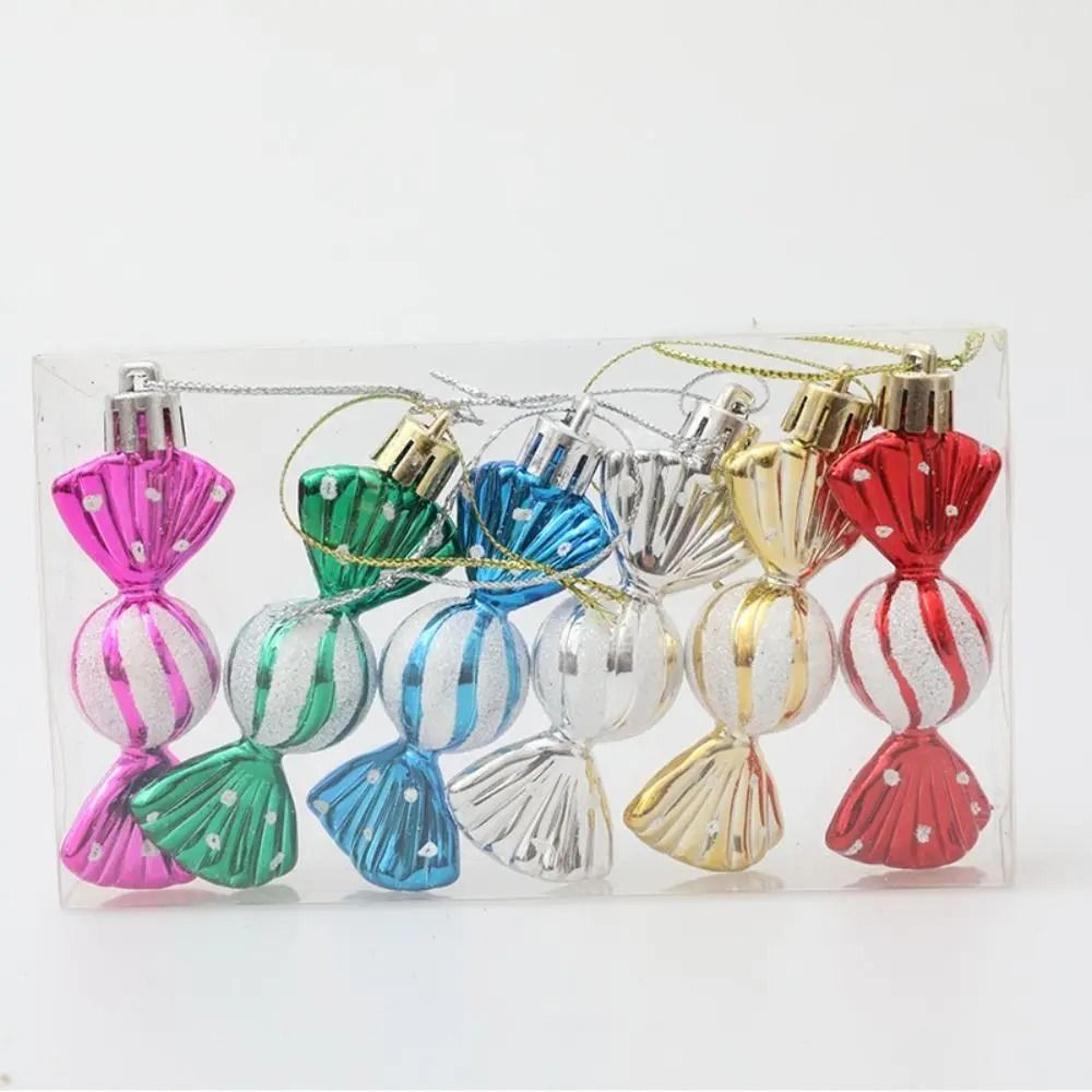Six Piece Candy Christmas Ornaments For Festive Tree Decorating 5
