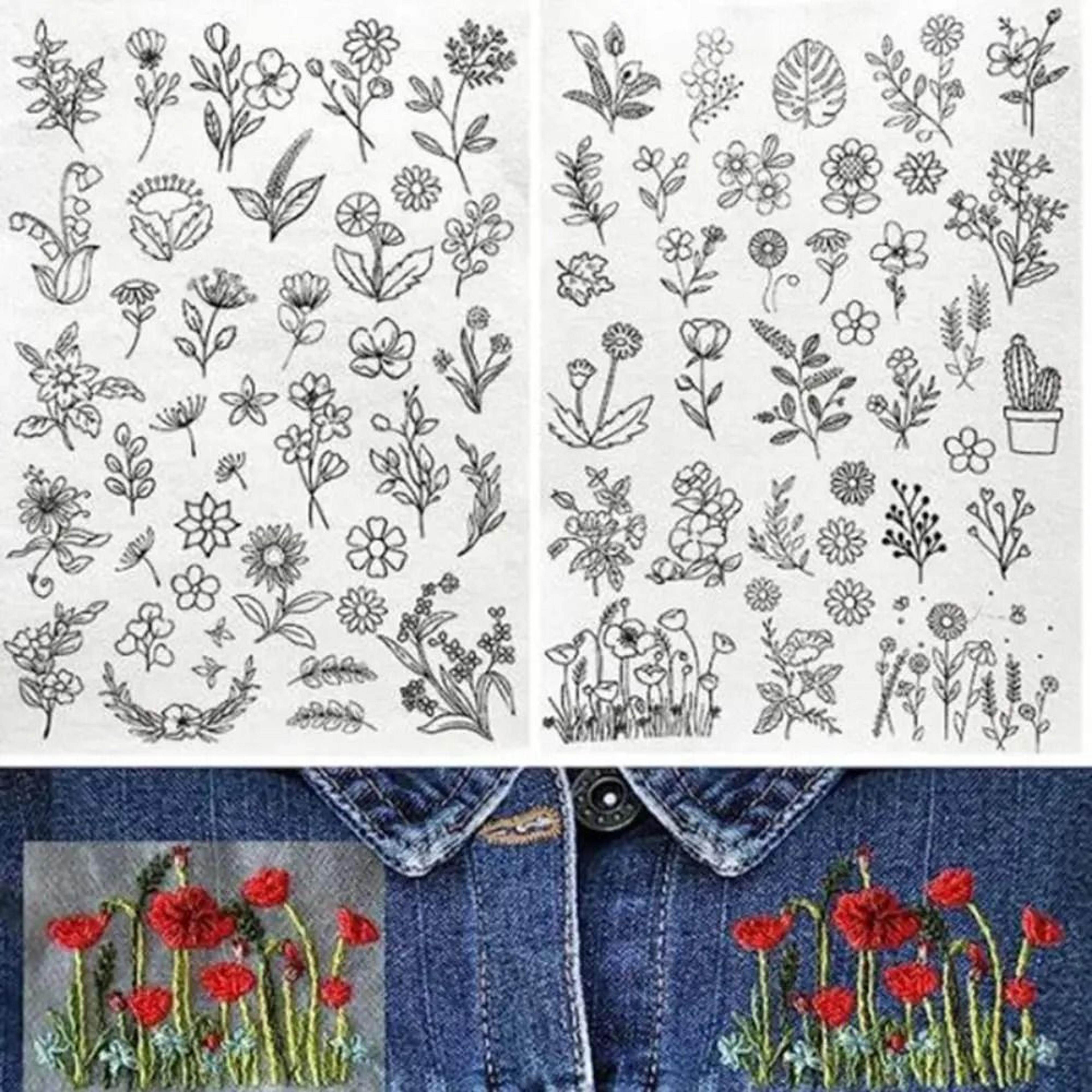 Floral Water Soluble Stick And Stitch Embroidery Transfer Paper 6
