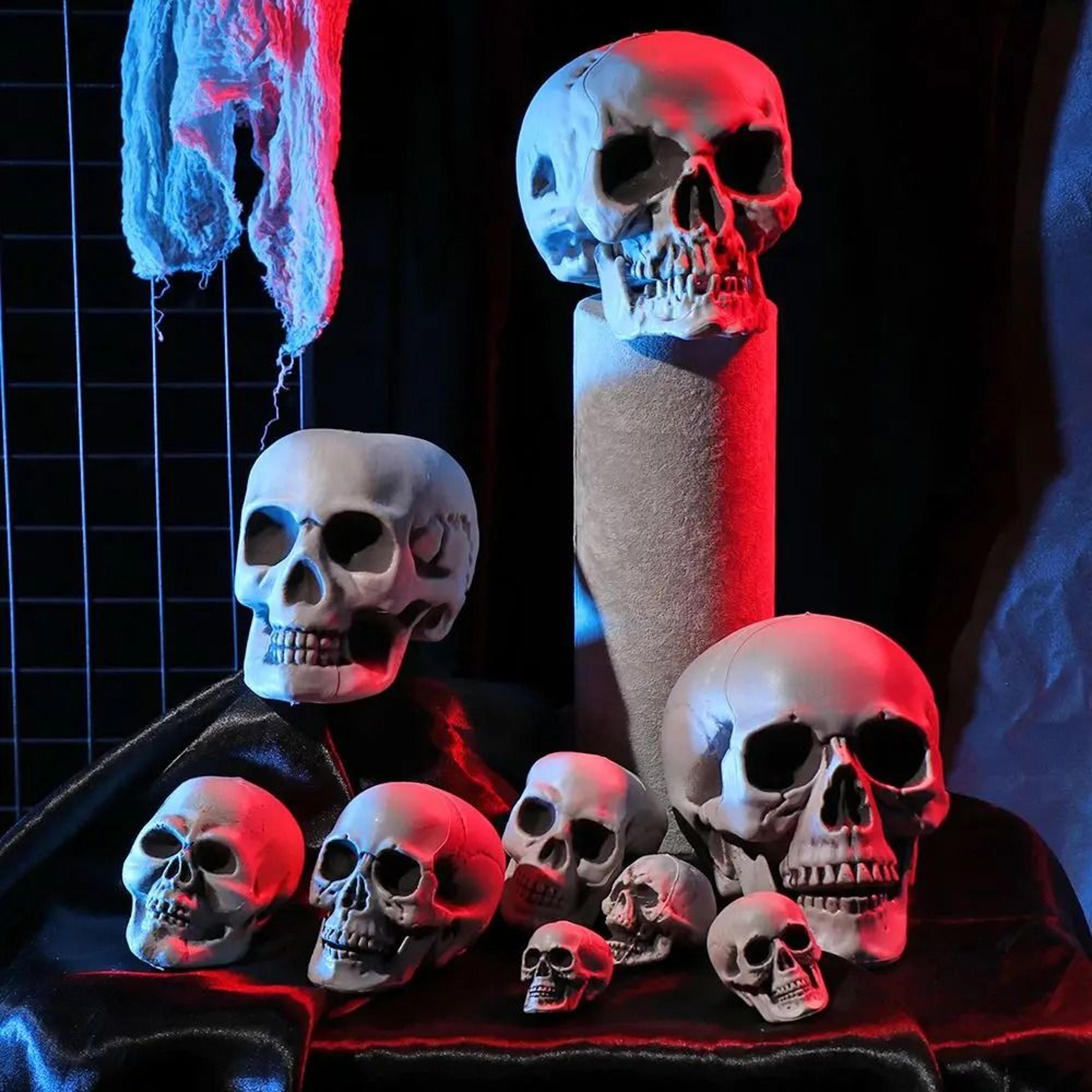 realistic hanging halloween skeleton and skull decoration