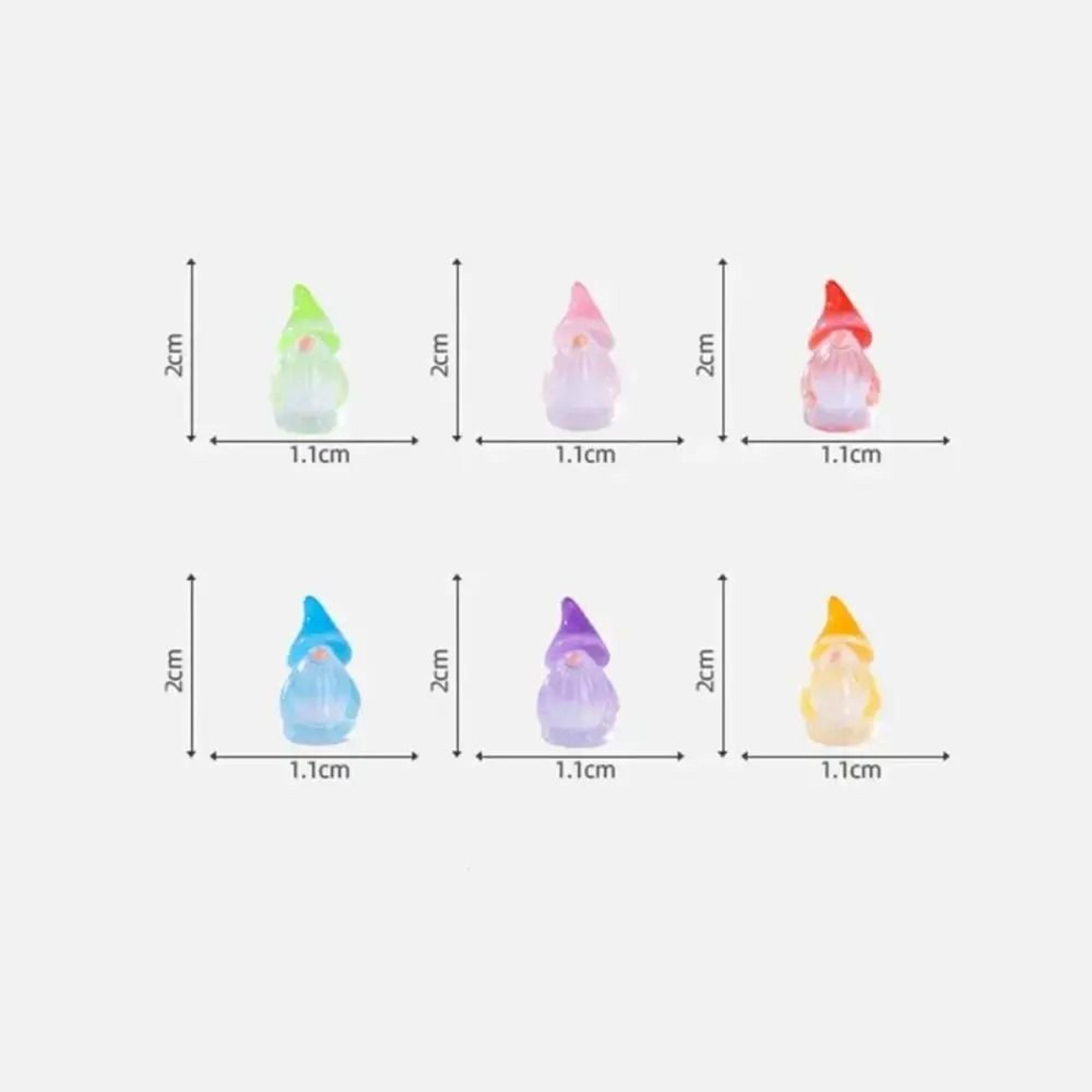 Six Piece Glow In The Dark Mini Gnome Fairy Garden Set 1