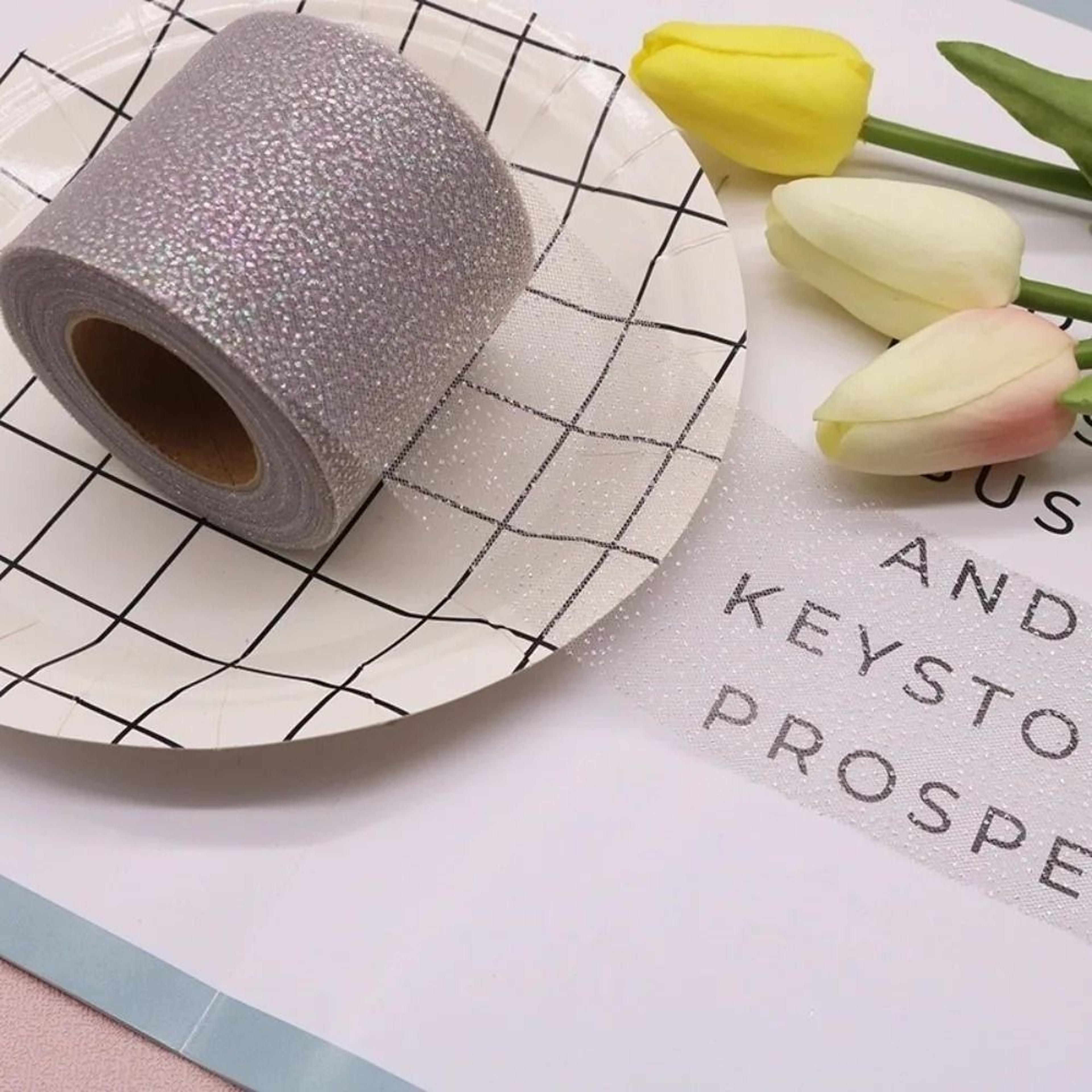 6cm 25 Yard Glitter Dot Tulle Ribbon Roll 11