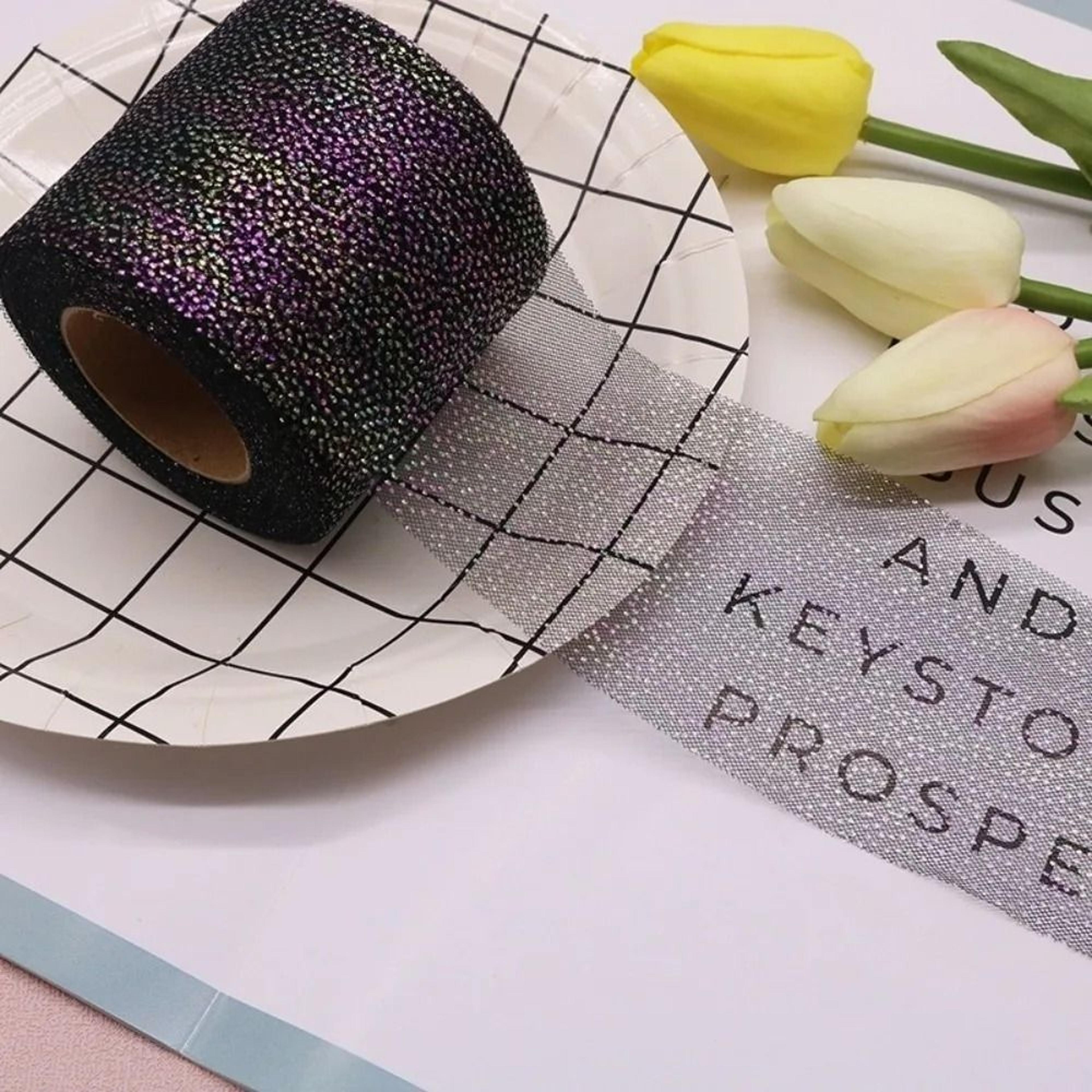 6cm 25 Yard Glitter Dot Tulle Ribbon Roll 1