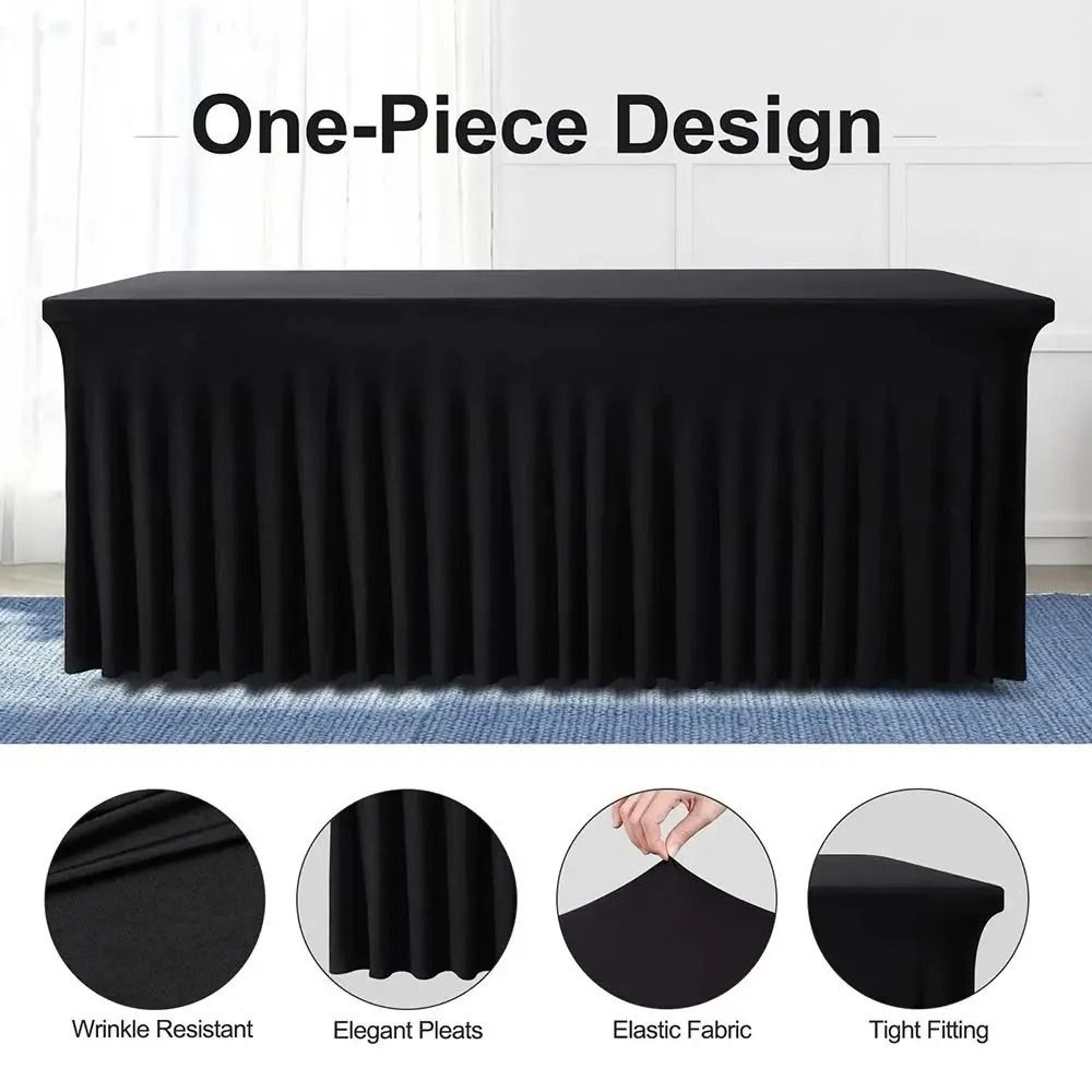 Elastic Spandex Table Skirt Cover For 4FT And 6FT Tables 7