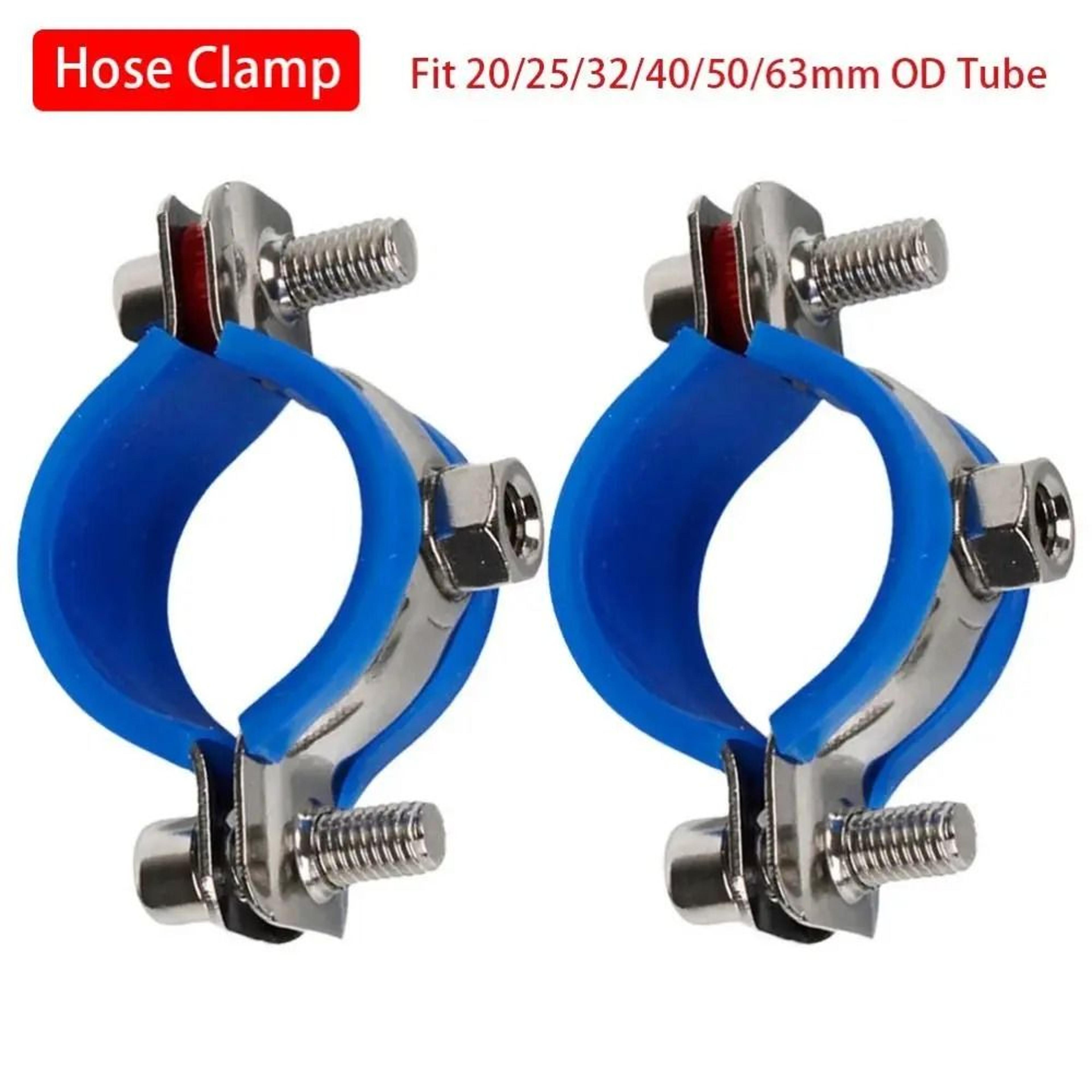 Rubber Lined Round Pipe Support Clamp With Screw 0