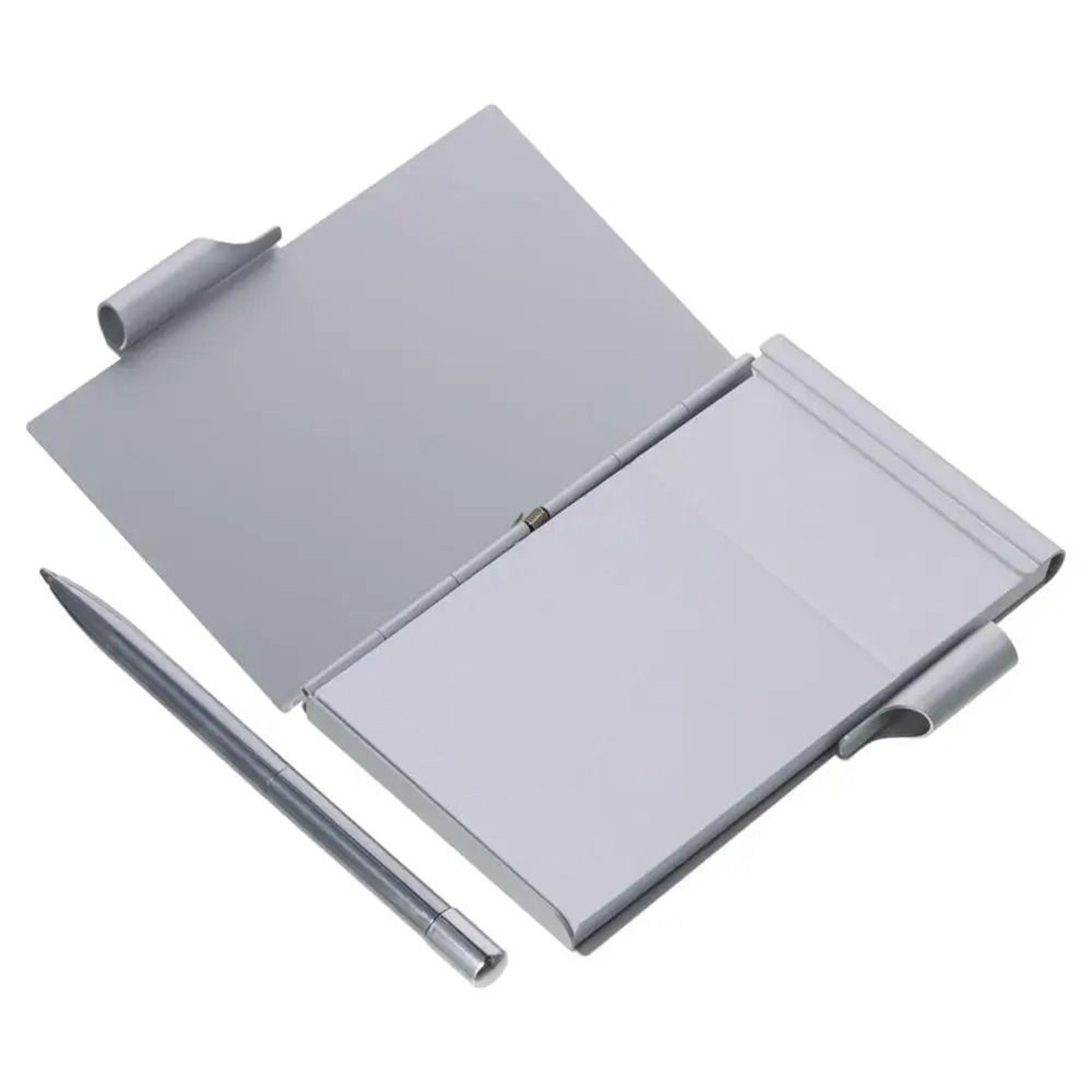 Refillable Aluminum Pocket Notebook With Pen For Quick Notes Anywhere 1