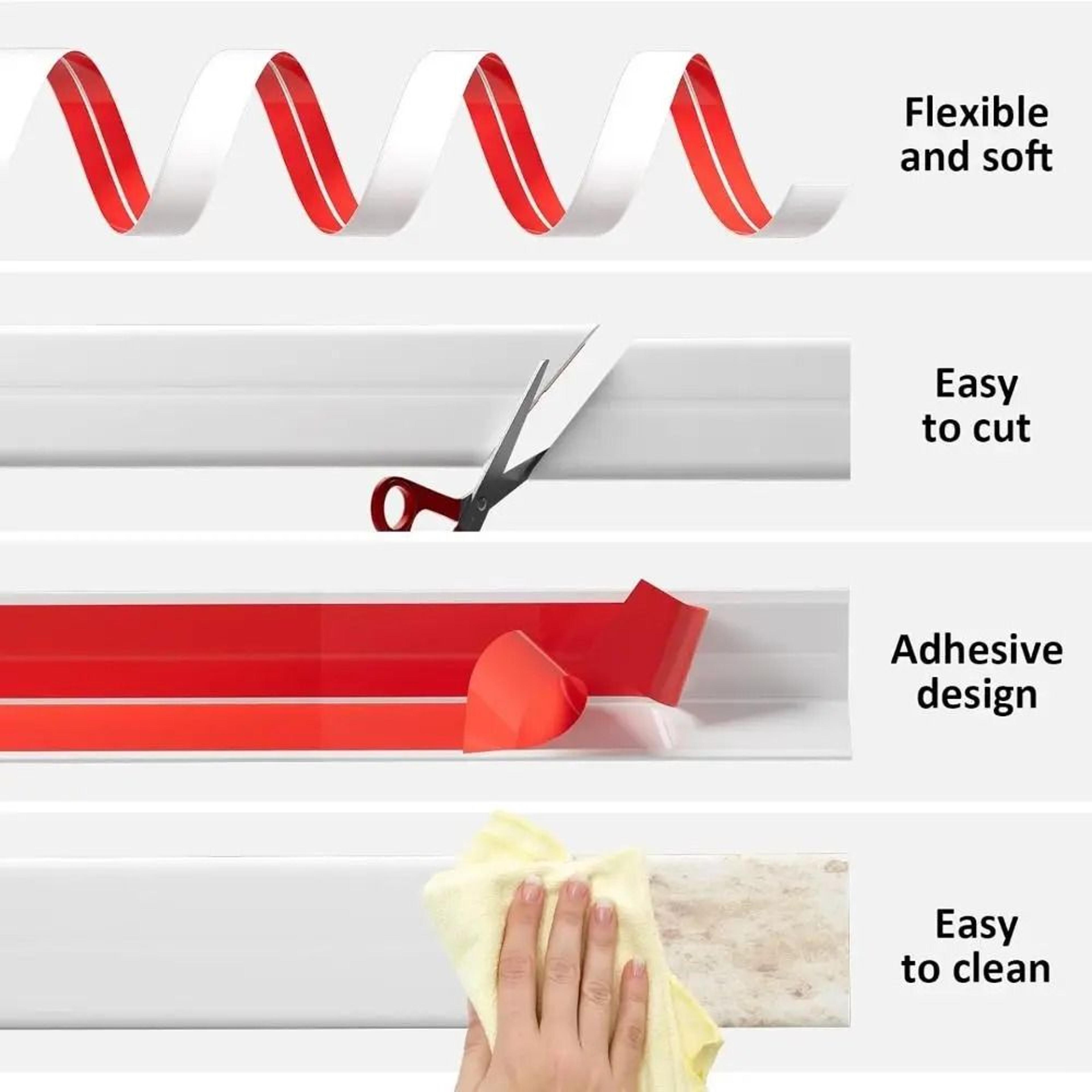 Flexible Self Adhesive Wall Corner Trim For Clean Edge Protection 28