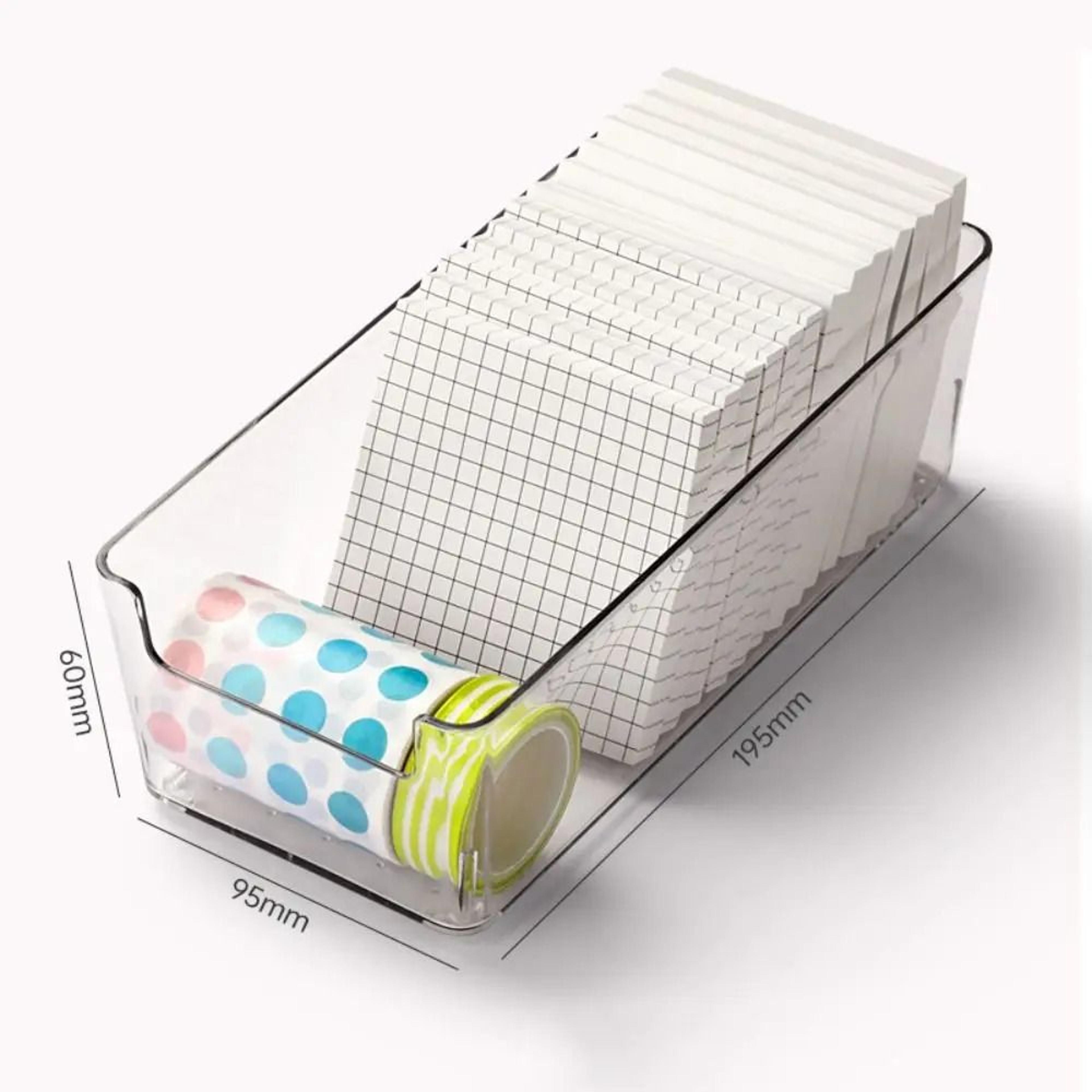 Clear Acrylic Note Storage Box With Drawer Desktop Stationery Organizer 3