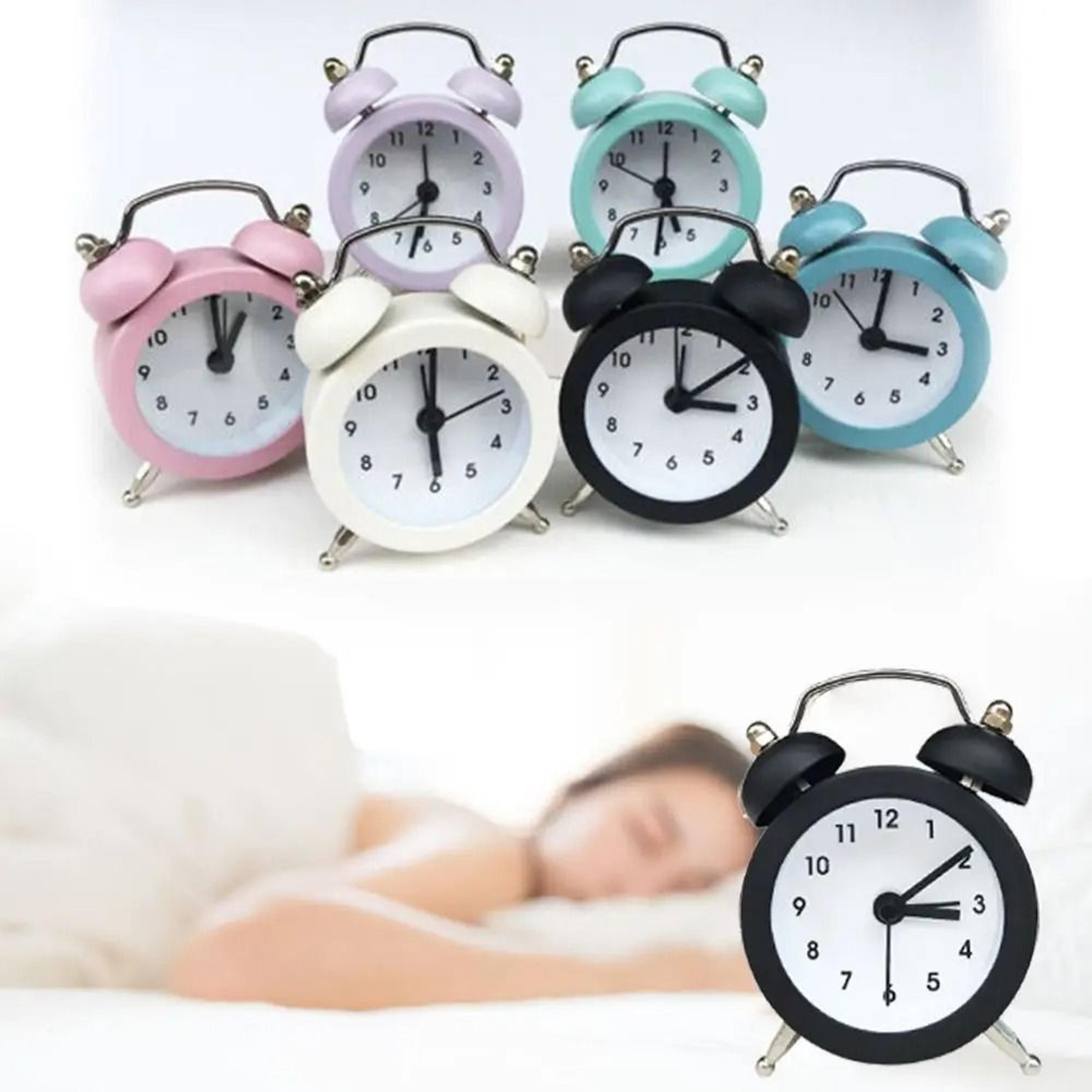 Cute Rabbit Ear Mini Metal Alarm Clock For Desk And Bedside 13
