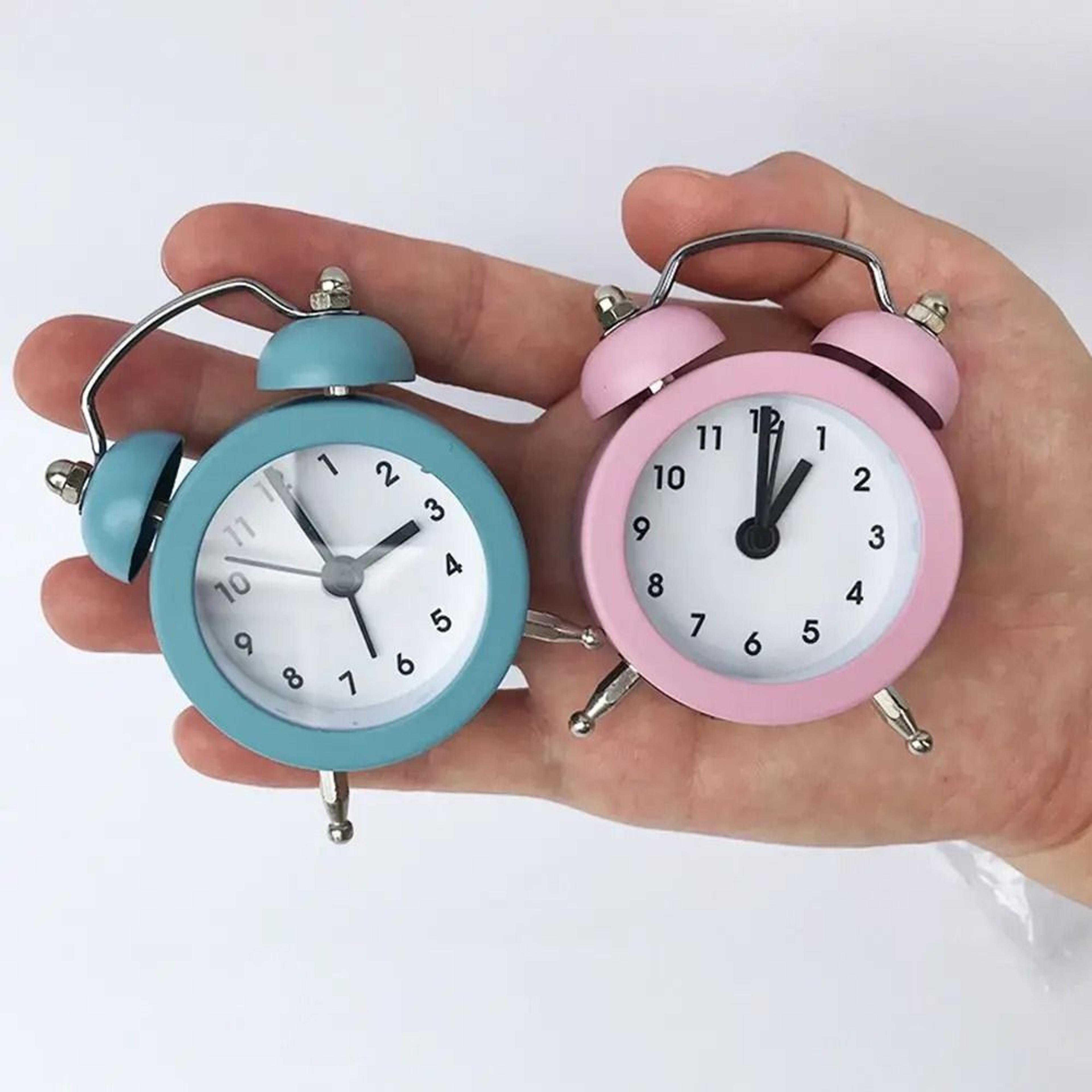 Cute Rabbit Ear Mini Metal Alarm Clock For Desk And Bedside 14