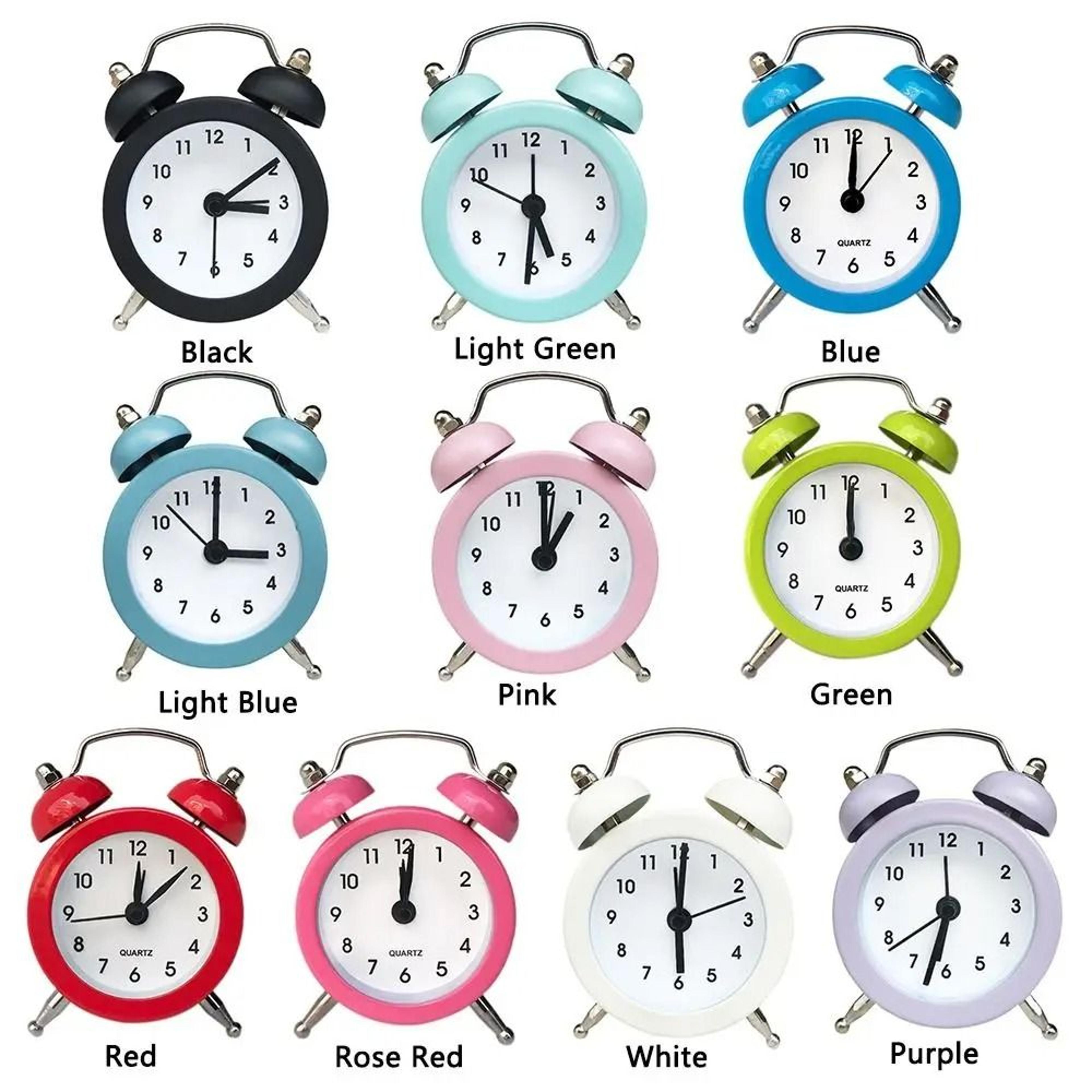 Cute Rabbit Ear Mini Metal Alarm Clock For Desk And Bedside 12