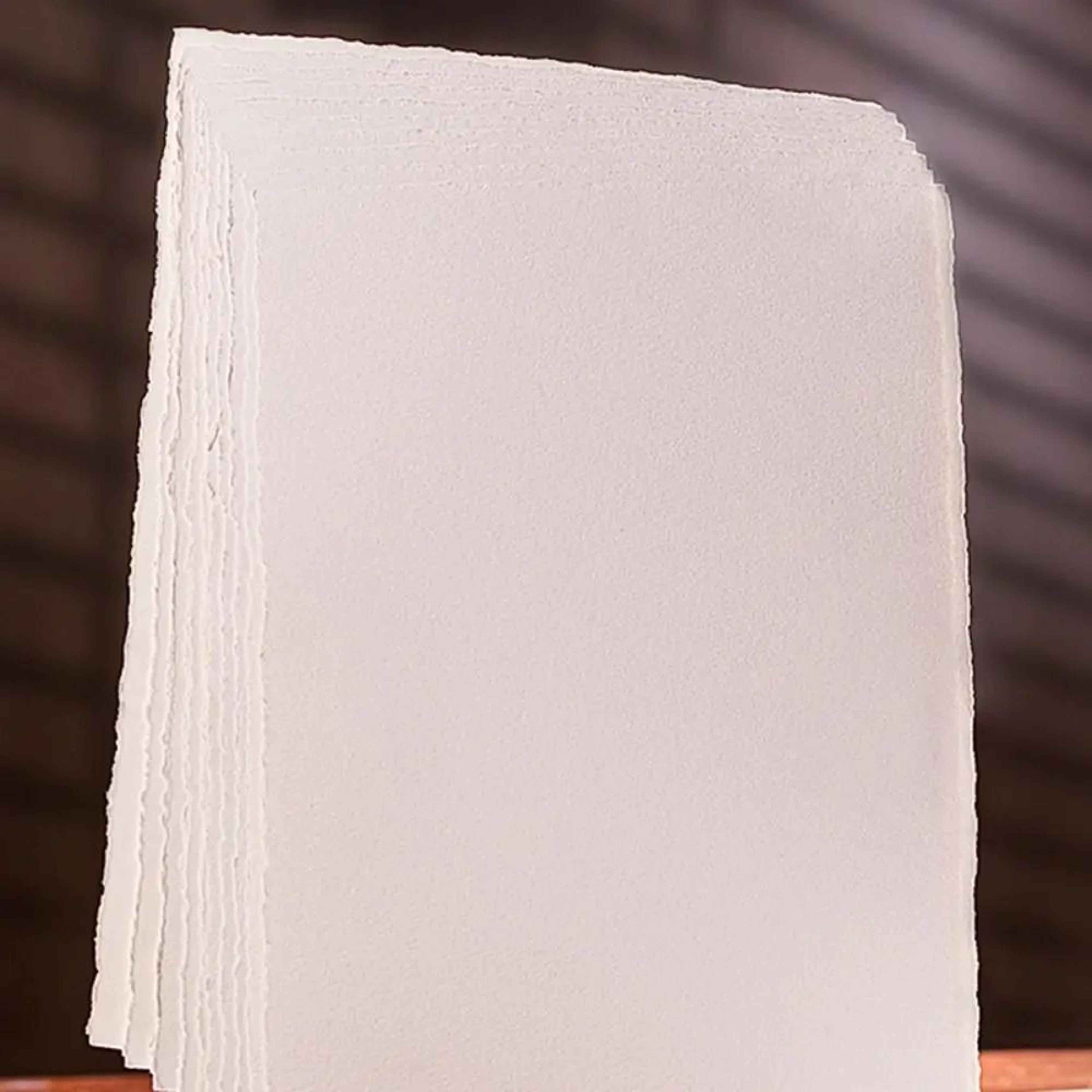 Cotton Watercolor Paper With Hand Torn Edges 10 Sheet Art Set 8