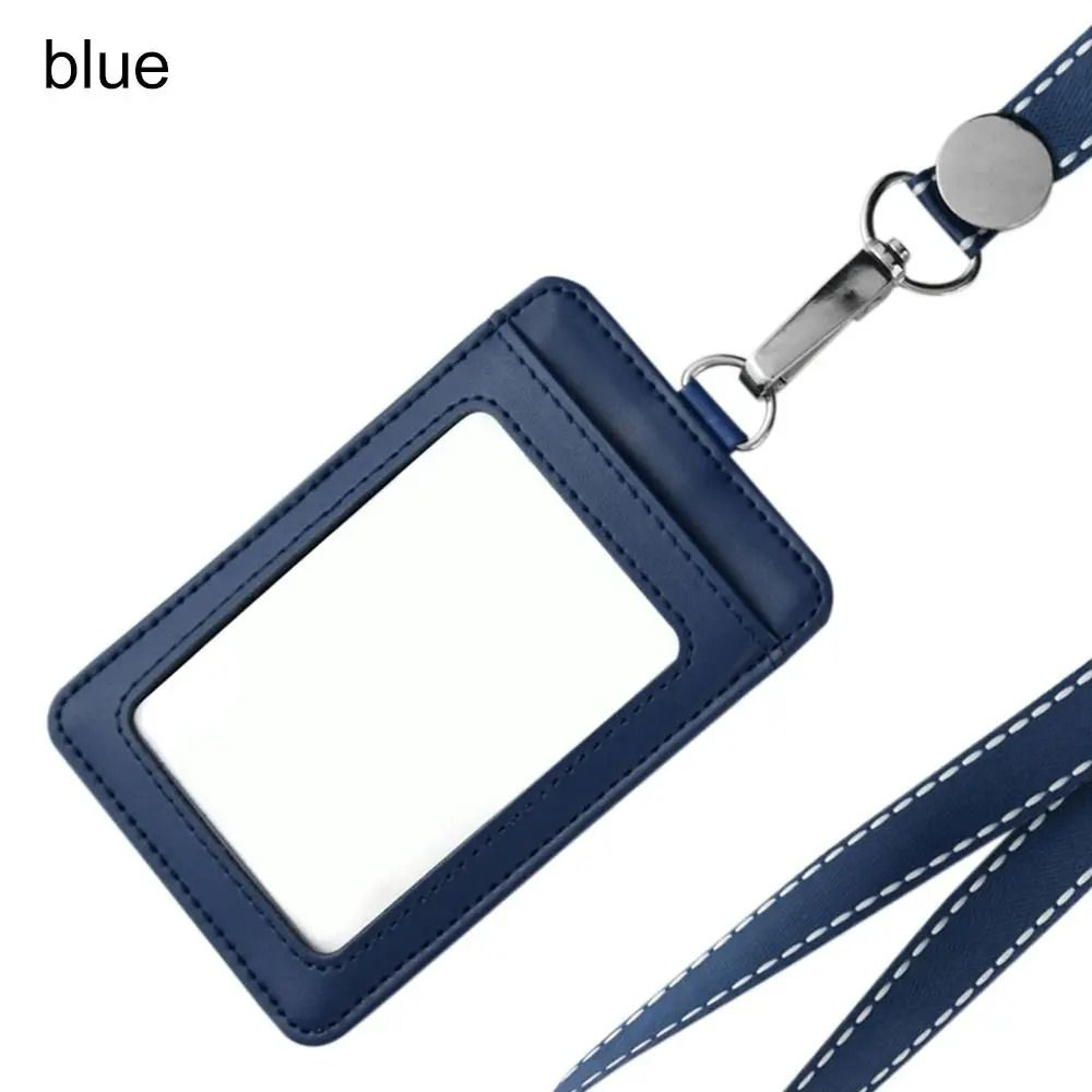 Genuine Leather ID Card Holder With Lanyard And Three Card Slots 5