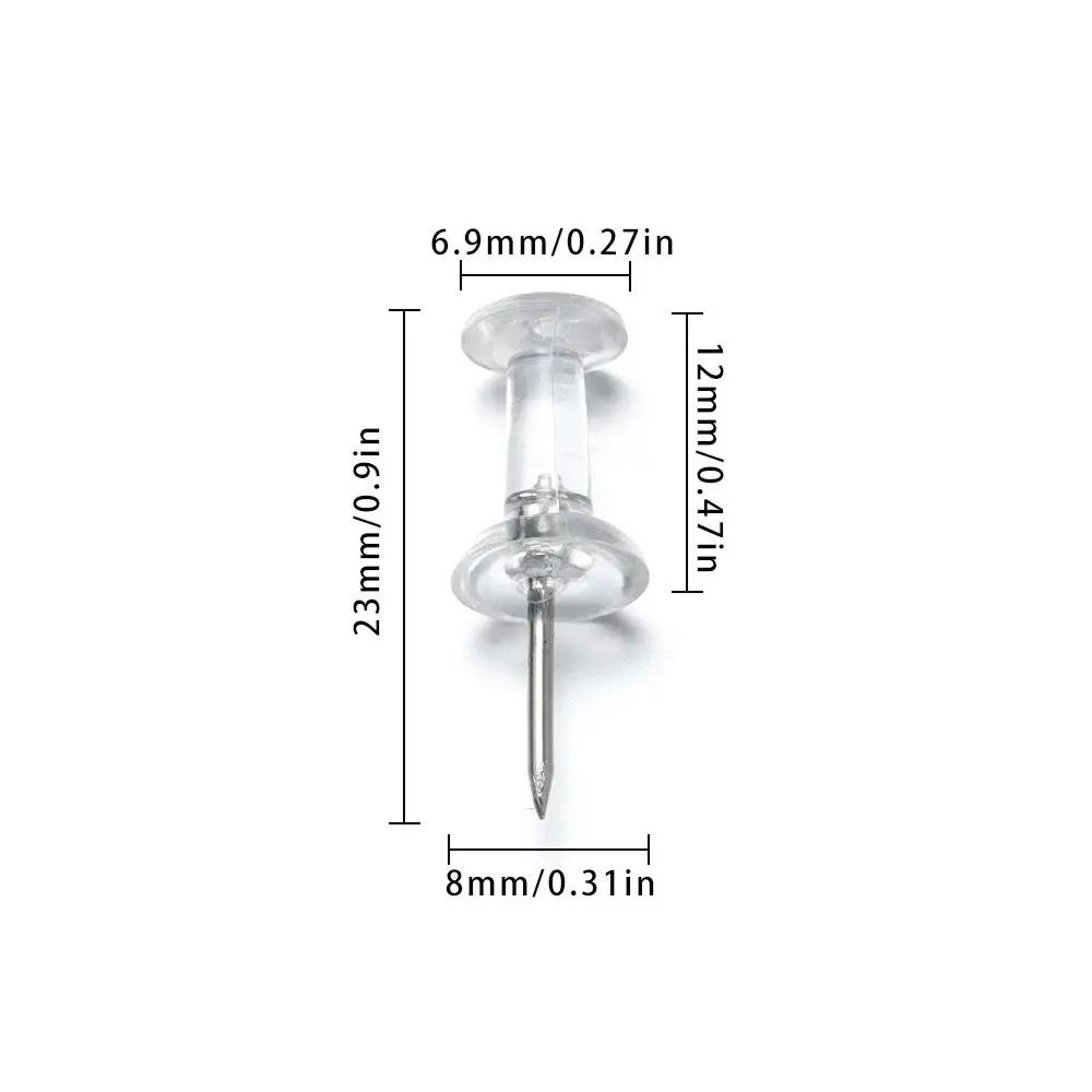 100 Piece Clear Push Pins For Office School And Cork Boards 1