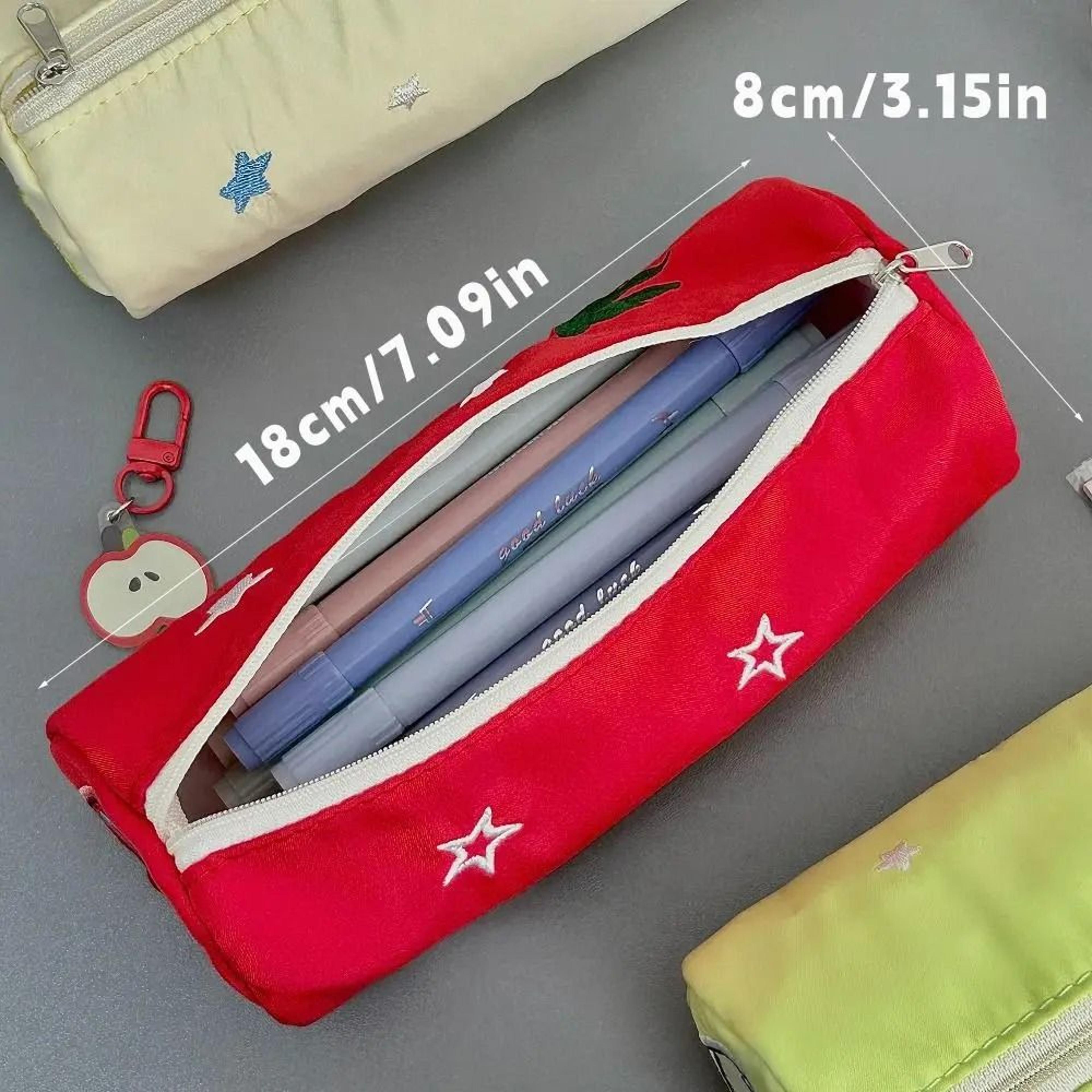 Cartoon Fruit Embroidered Large Capacity Pencil Case 4