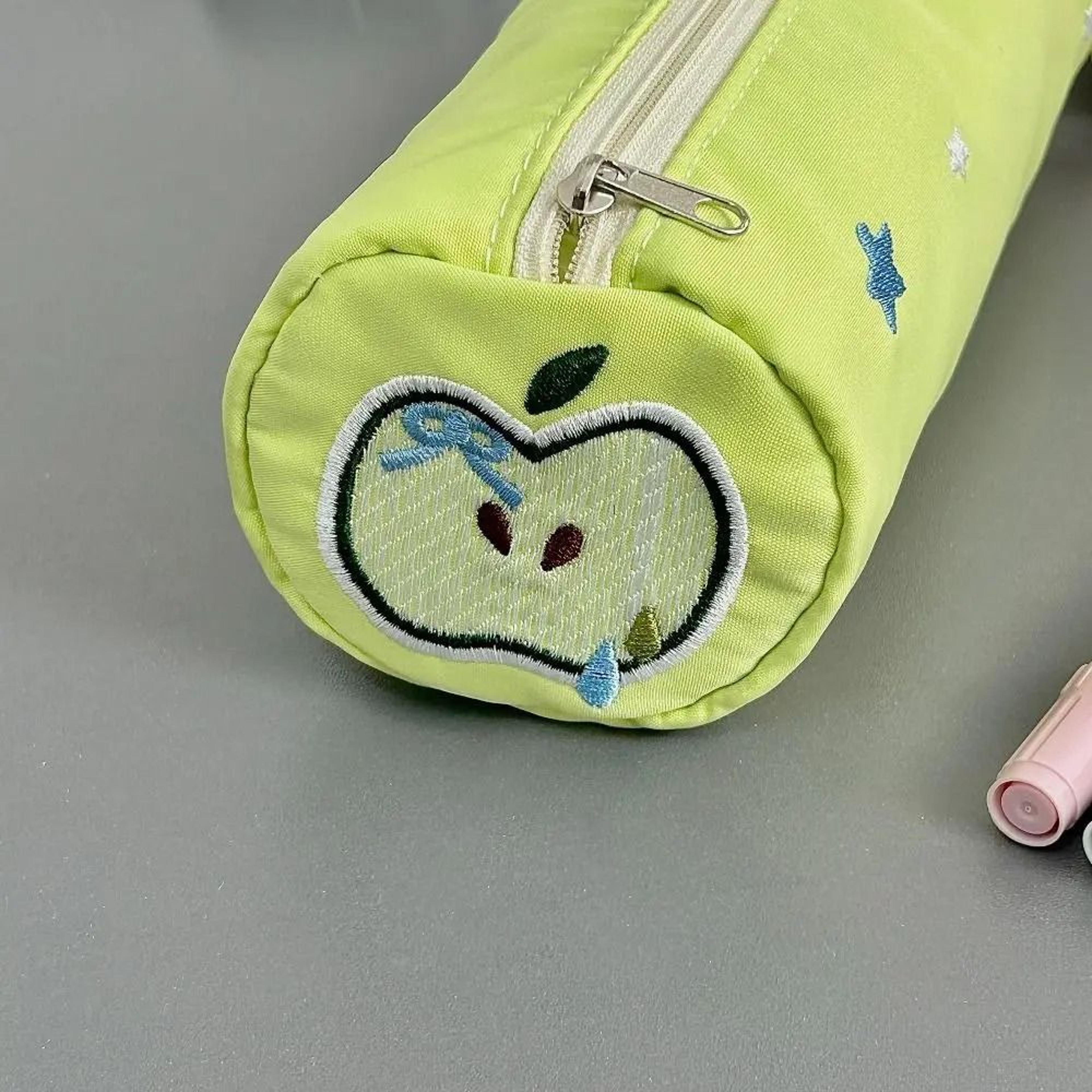 Cartoon Fruit Embroidered Large Capacity Pencil Case 6