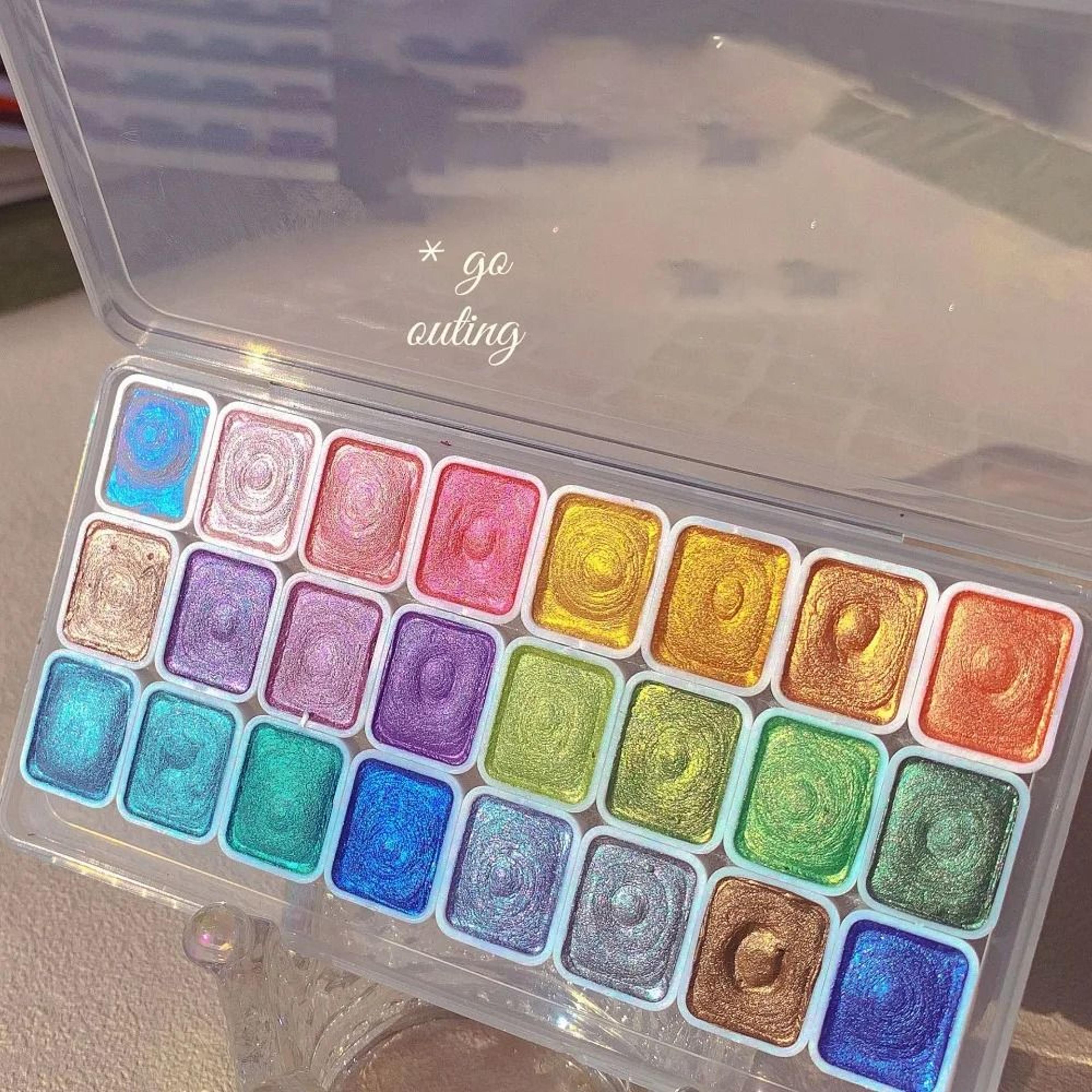 Pearlescent Solid Watercolor Paint Set 20 24 Or 60 Colors 4