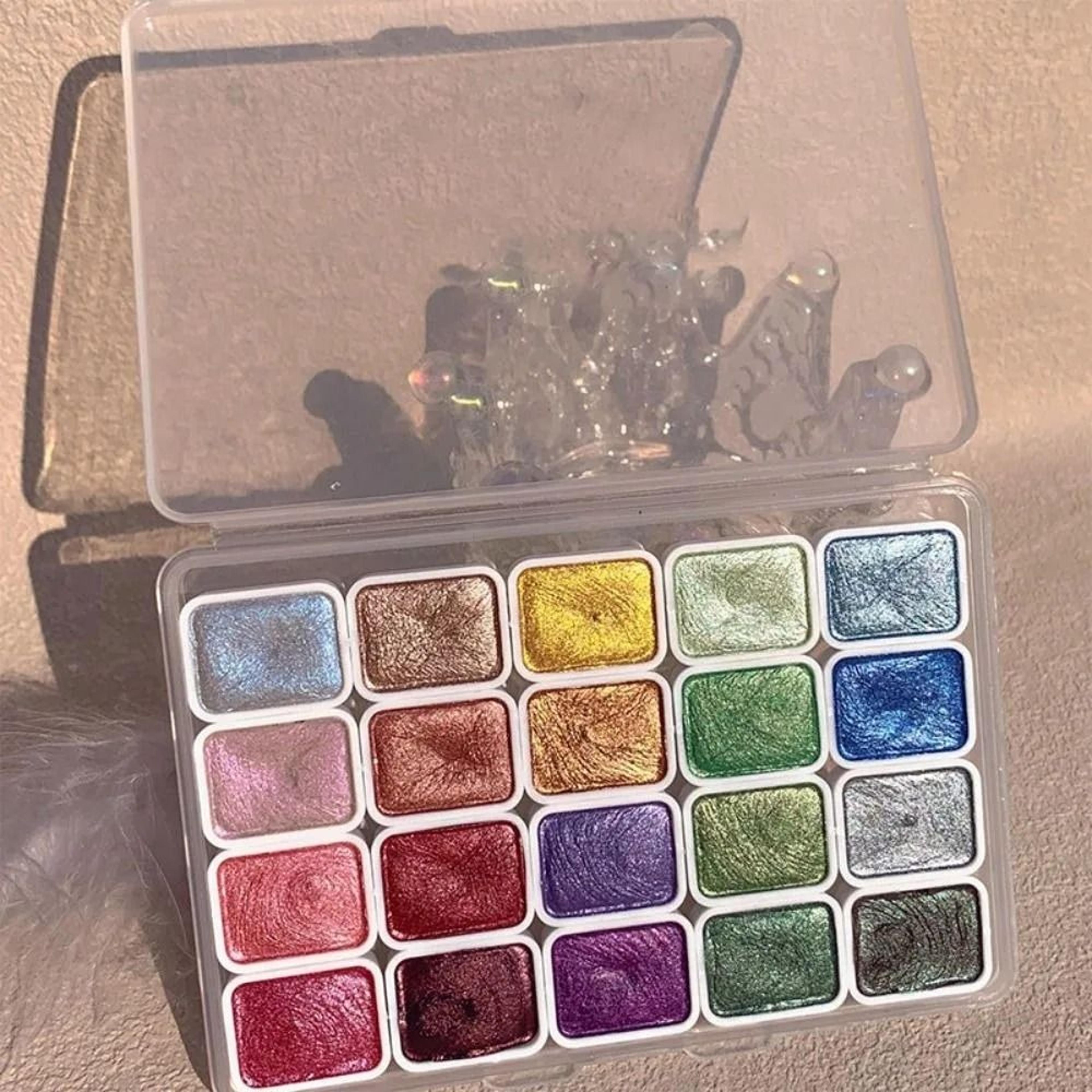 Pearlescent Solid Watercolor Paint Set 20 24 Or 60 Colors 7