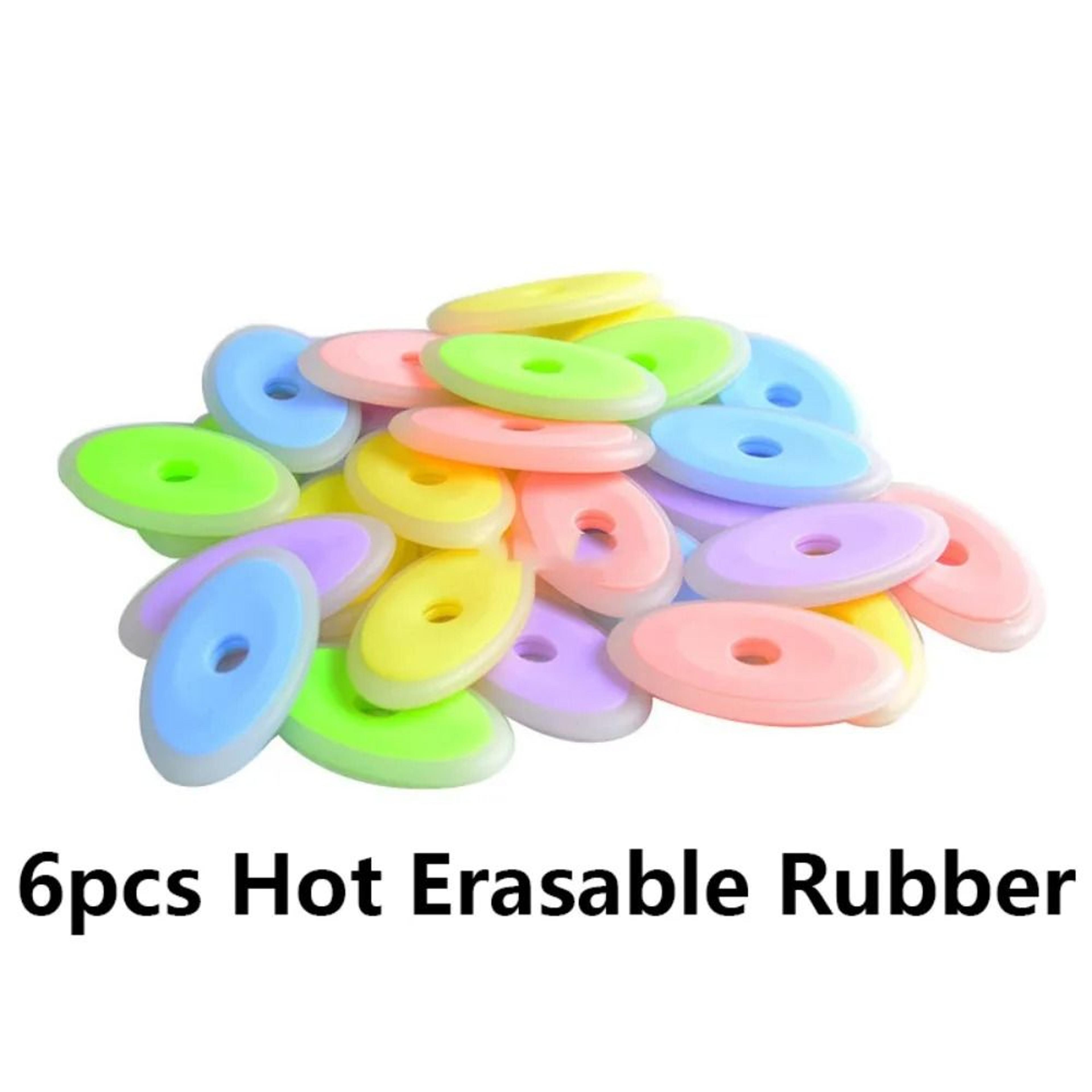Six Piece Heat Erasable Pen Eraser Set For Quick Clean Corrections 2