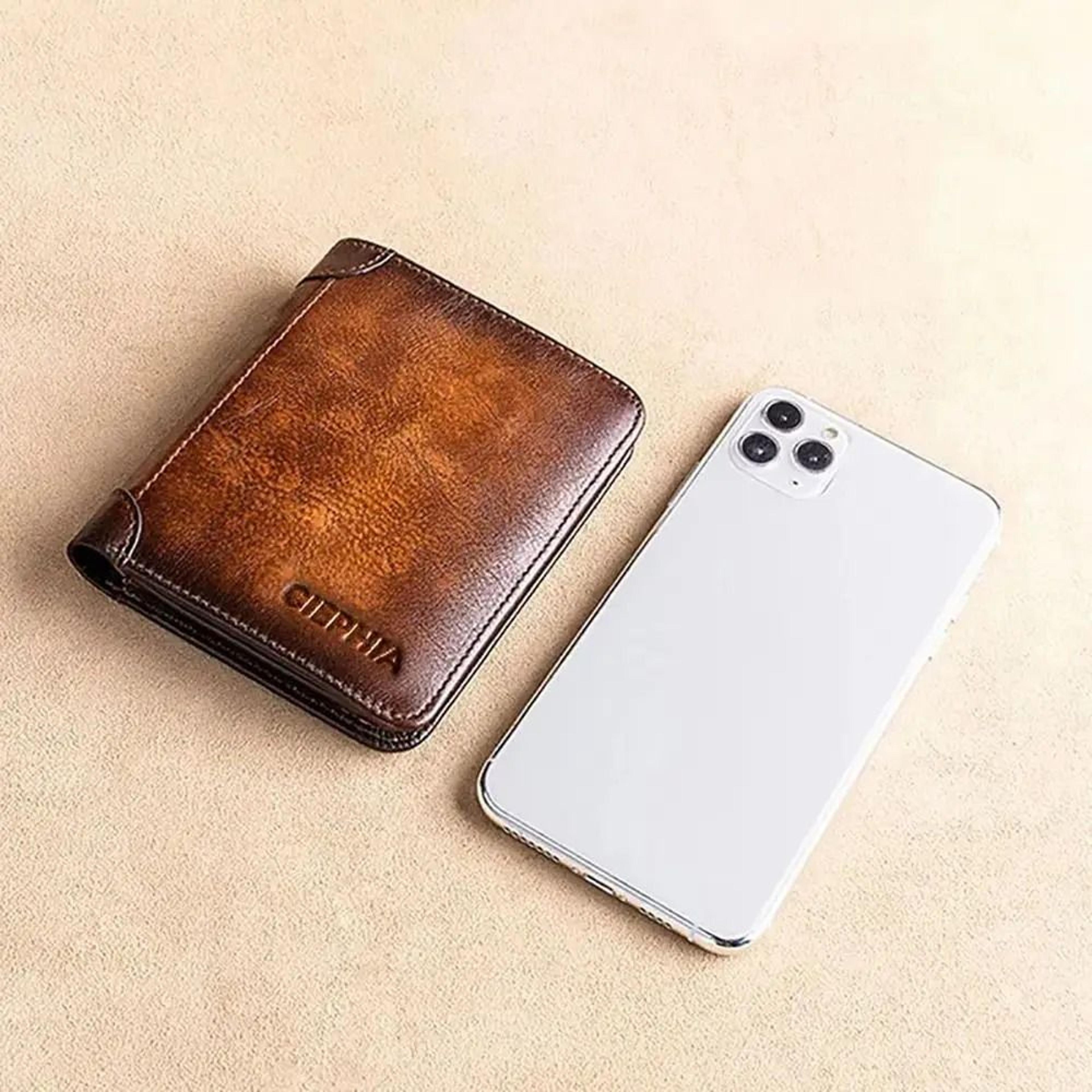 Vintage Mens RFID Blocking Trifold Wallet 7