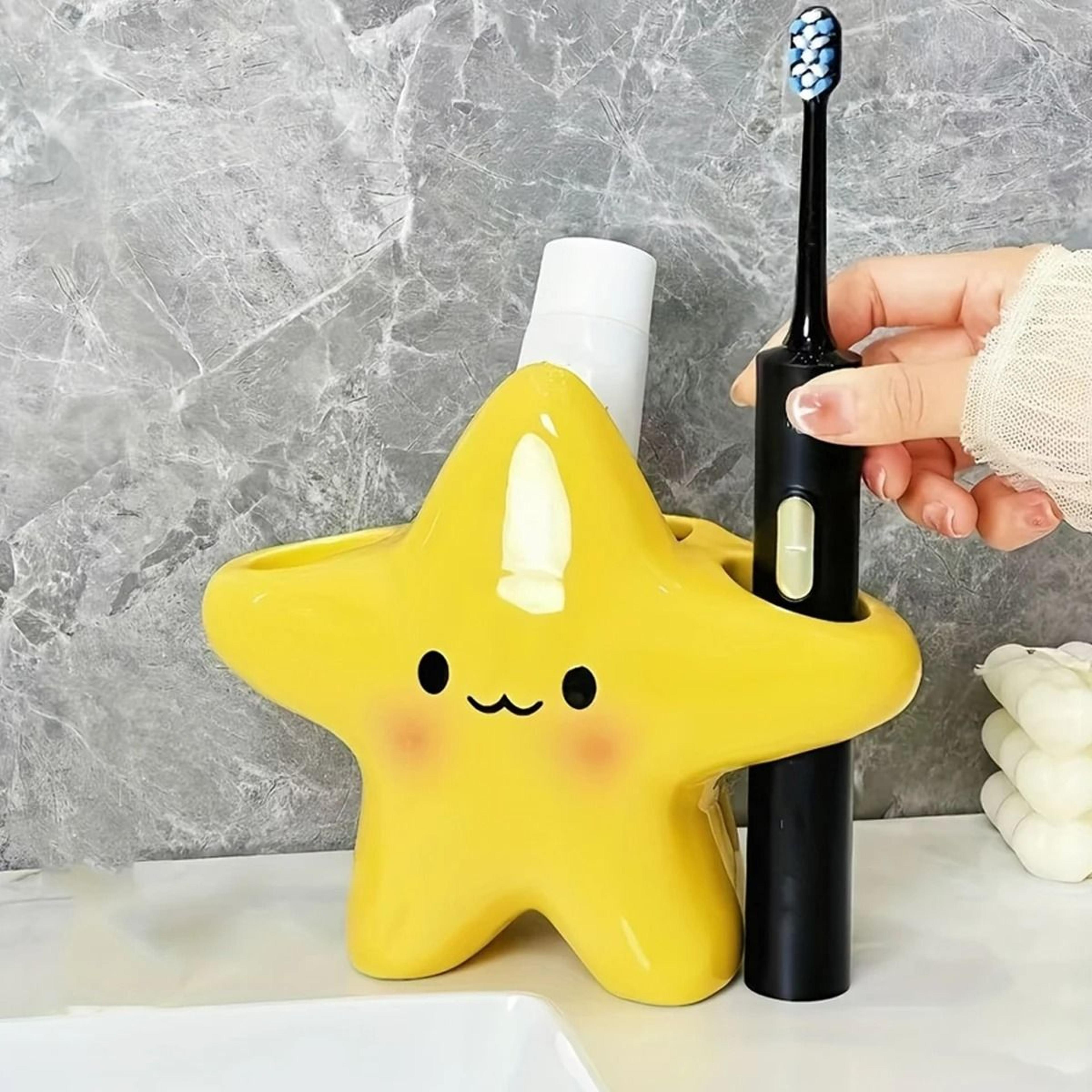 Cute Star Toothbrush Holder And Bathroom Counter Organizer 2