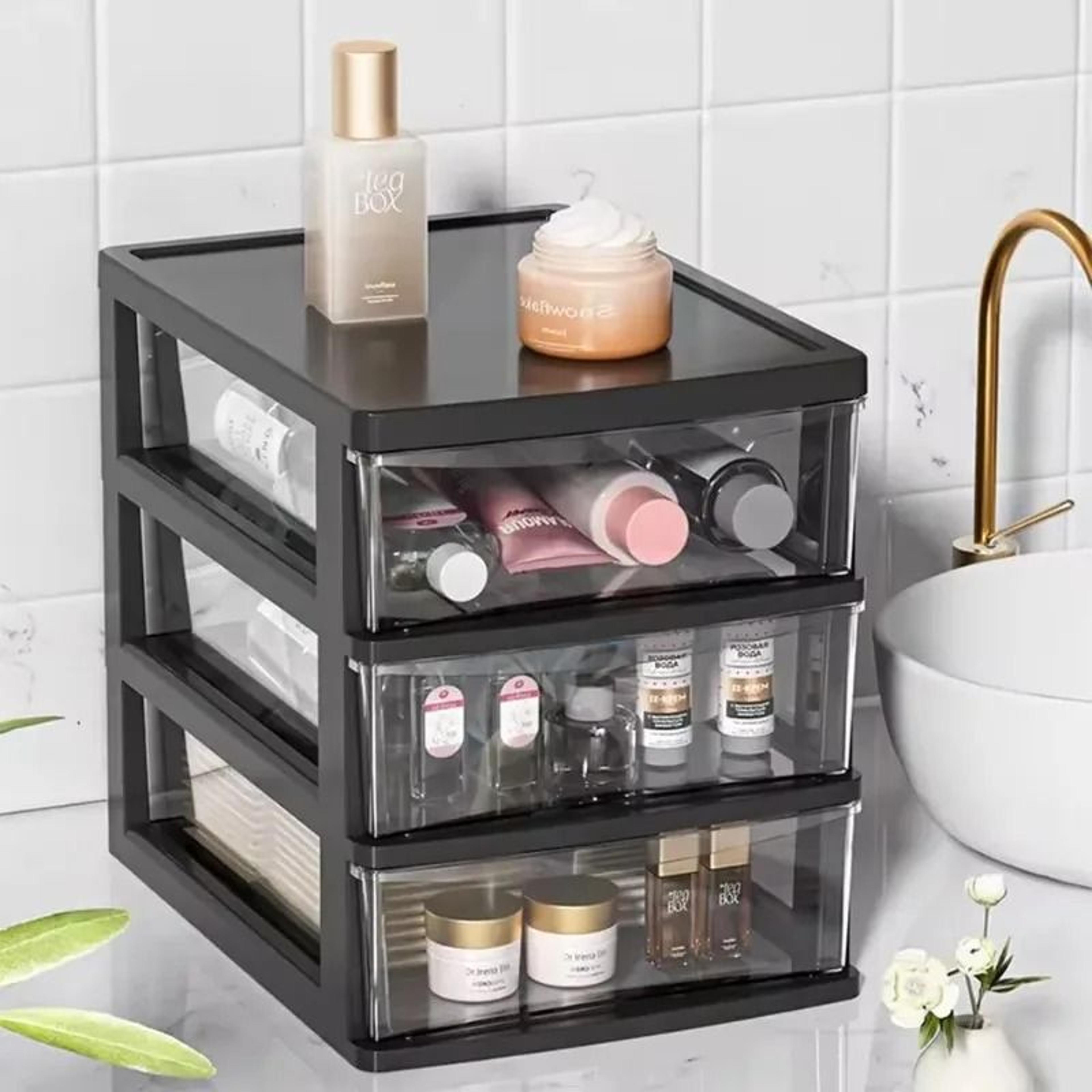 clear drawer beauty storage box for vanity desks