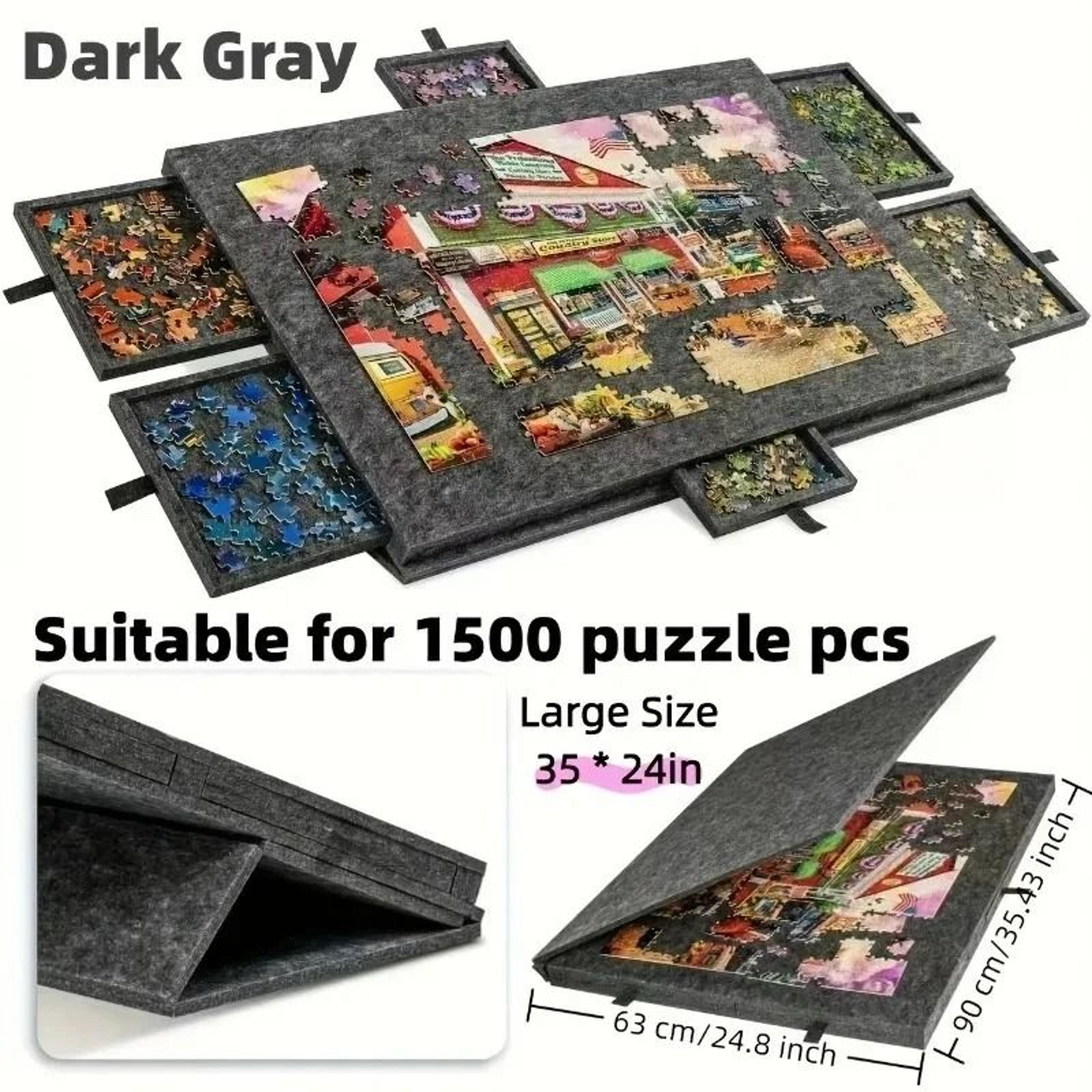 Portable Tilting Puzzle Table With Six Drawers And Cover 3
