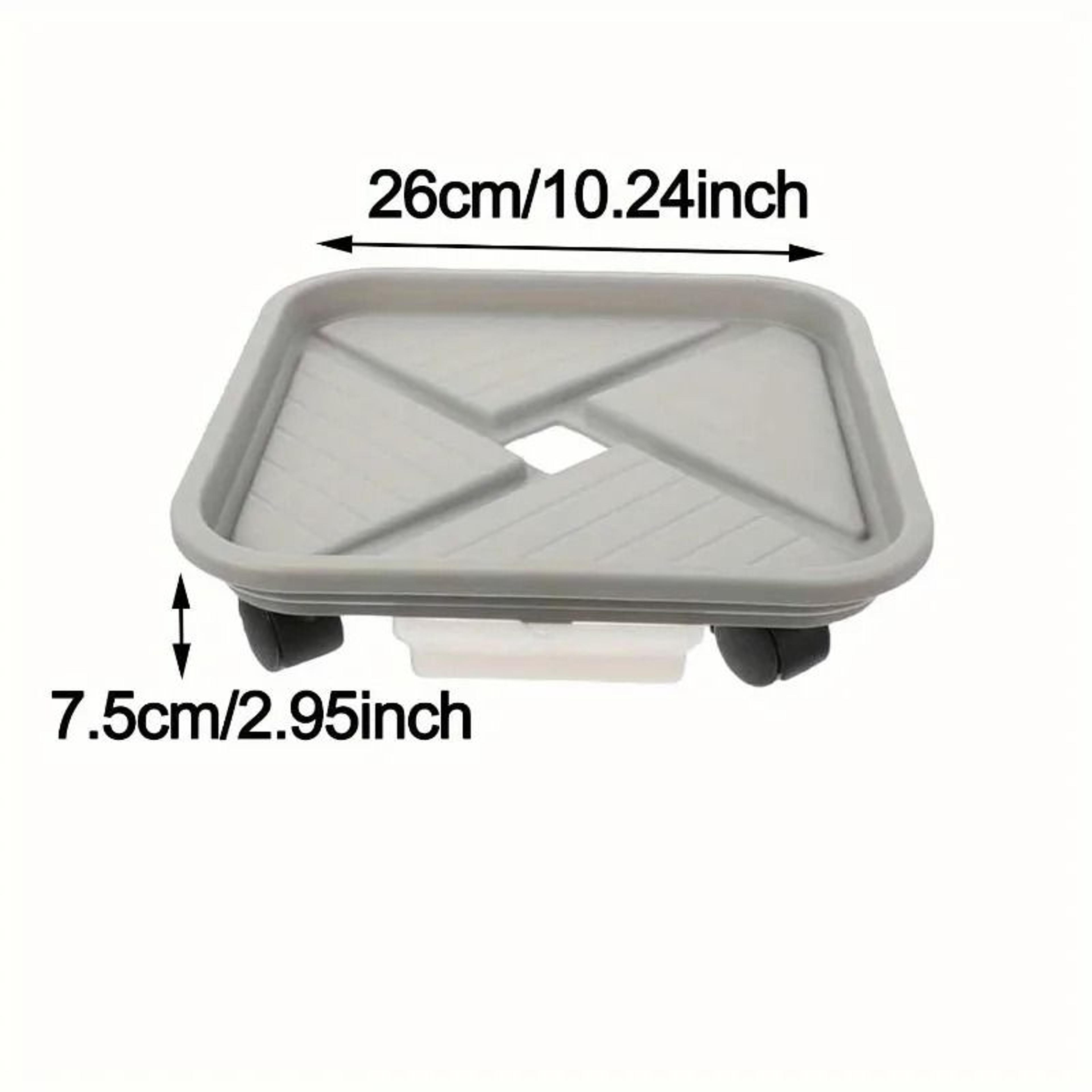 Square Rolling Plant Caddy With Drainage Tray 2