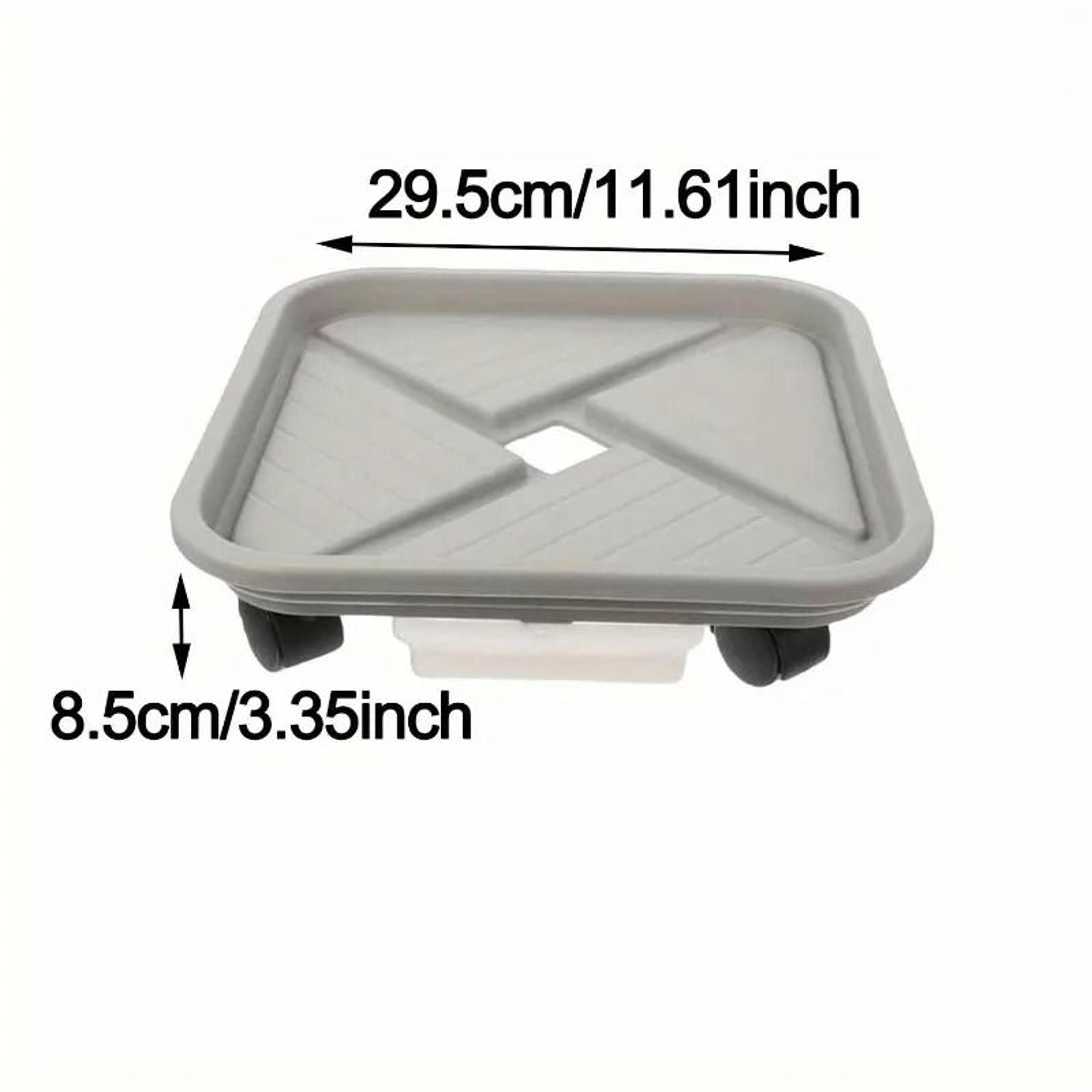 Square Rolling Plant Caddy With Drainage Tray 3