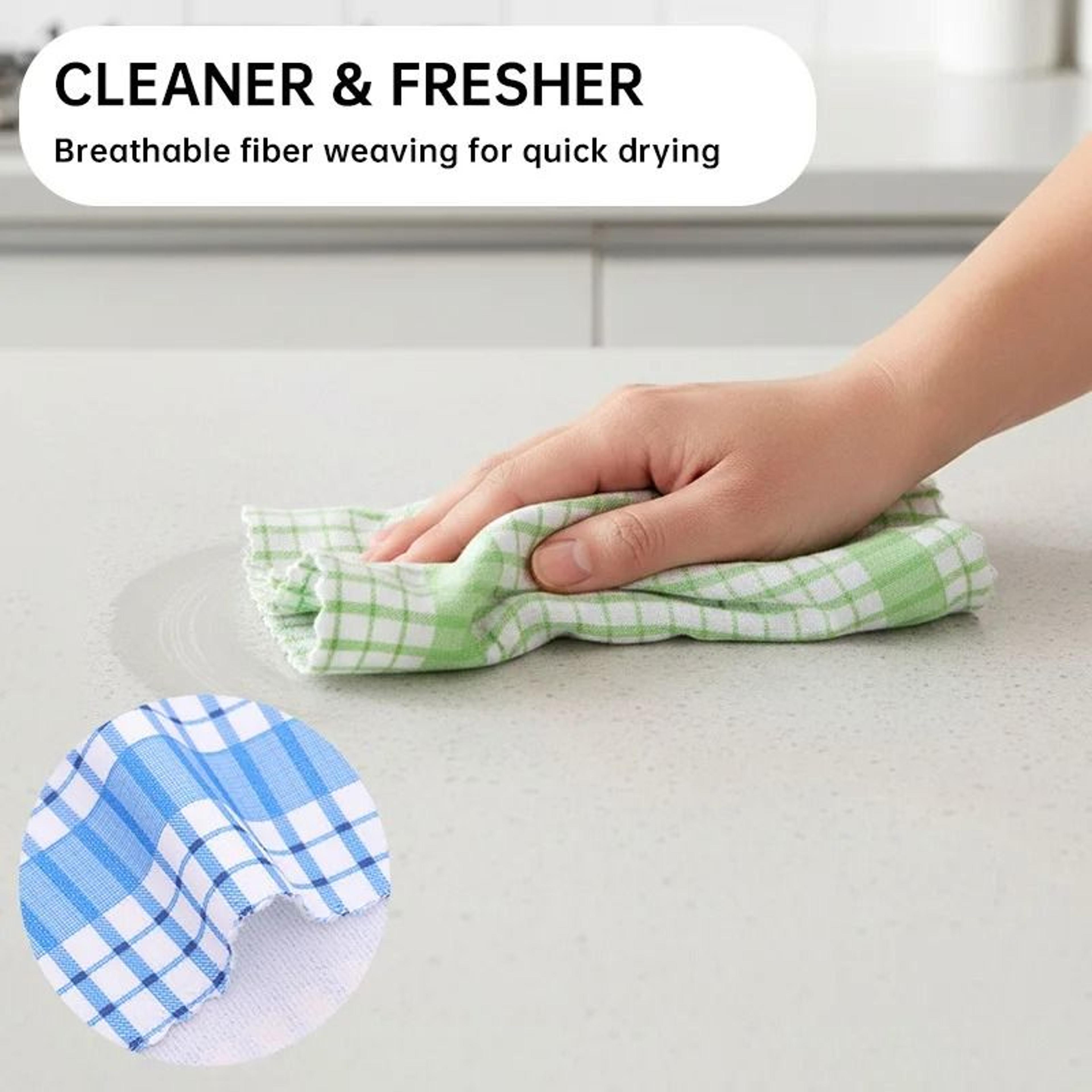 Modern Checkered Absorbent Kitchen Towel Set 6