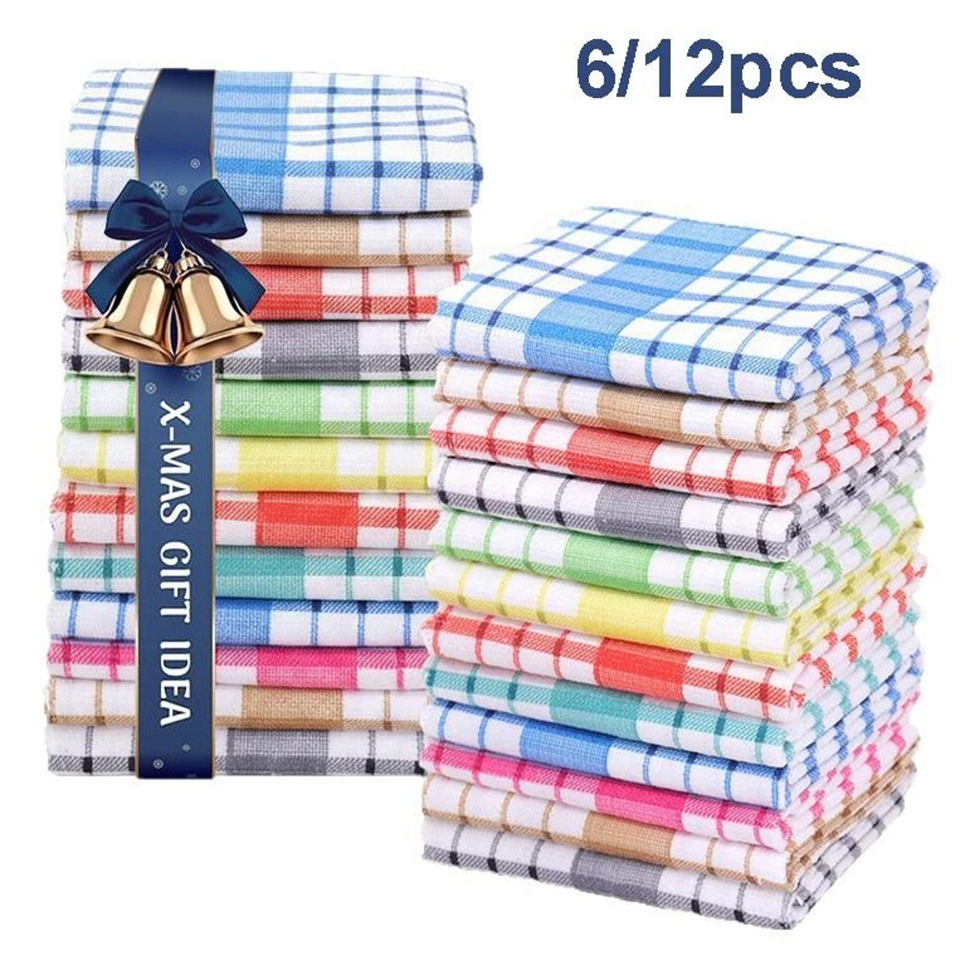 Modern Checkered Absorbent Kitchen Towel Set 0
