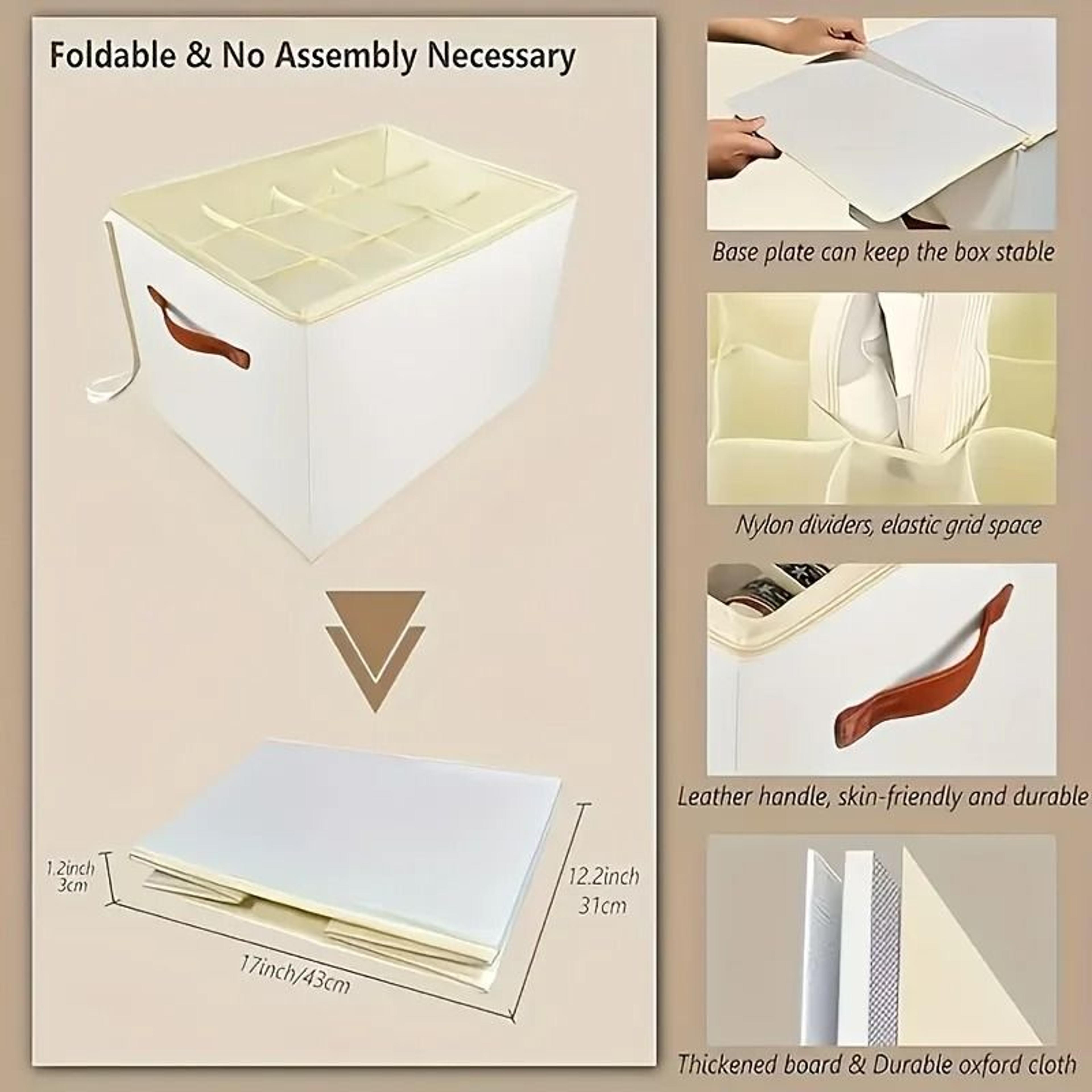 Foldable Oxford Storage Box With Clear Lid For Organized Closets 7