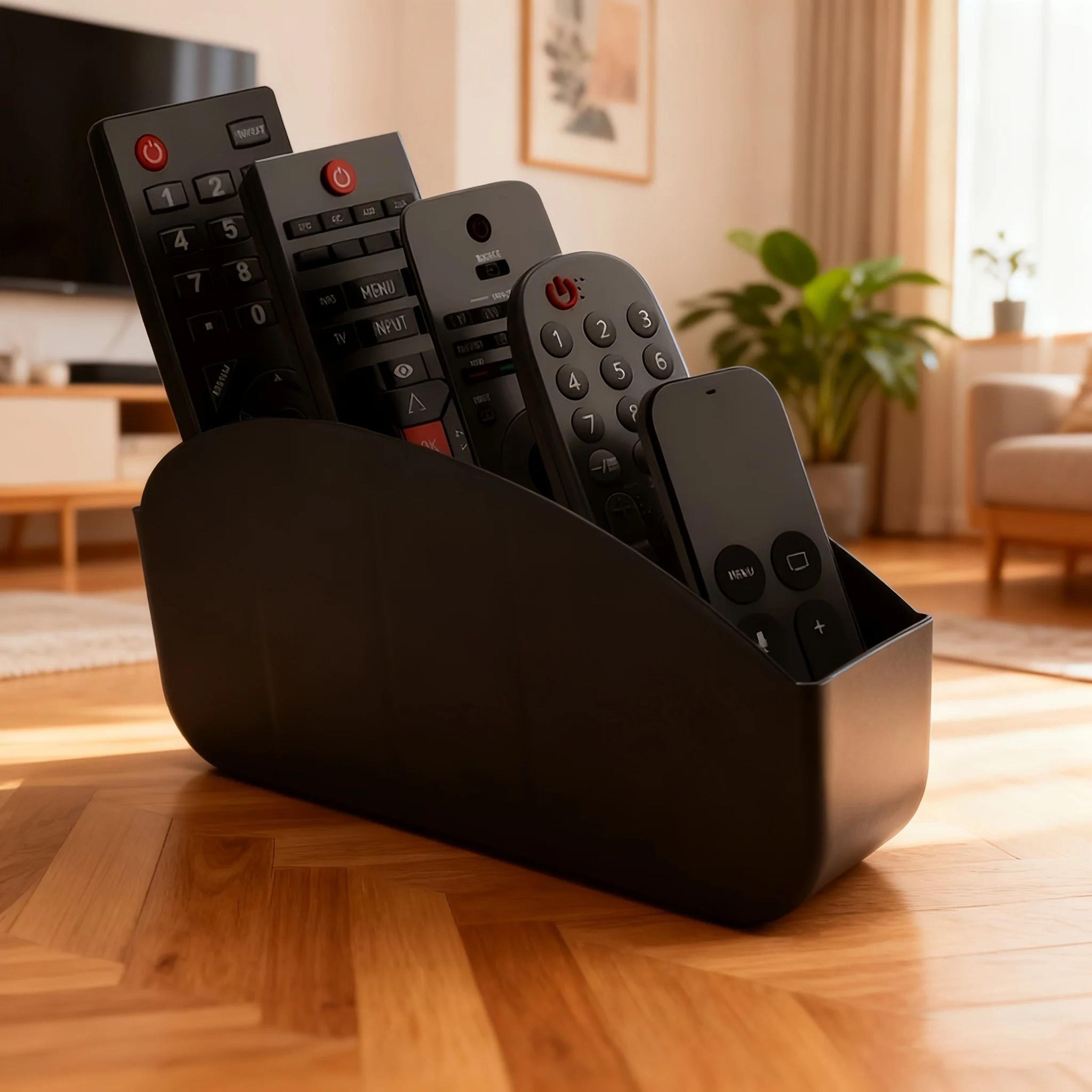 Five Compartment Remote Control Holder For Neater Tables And Desks 0