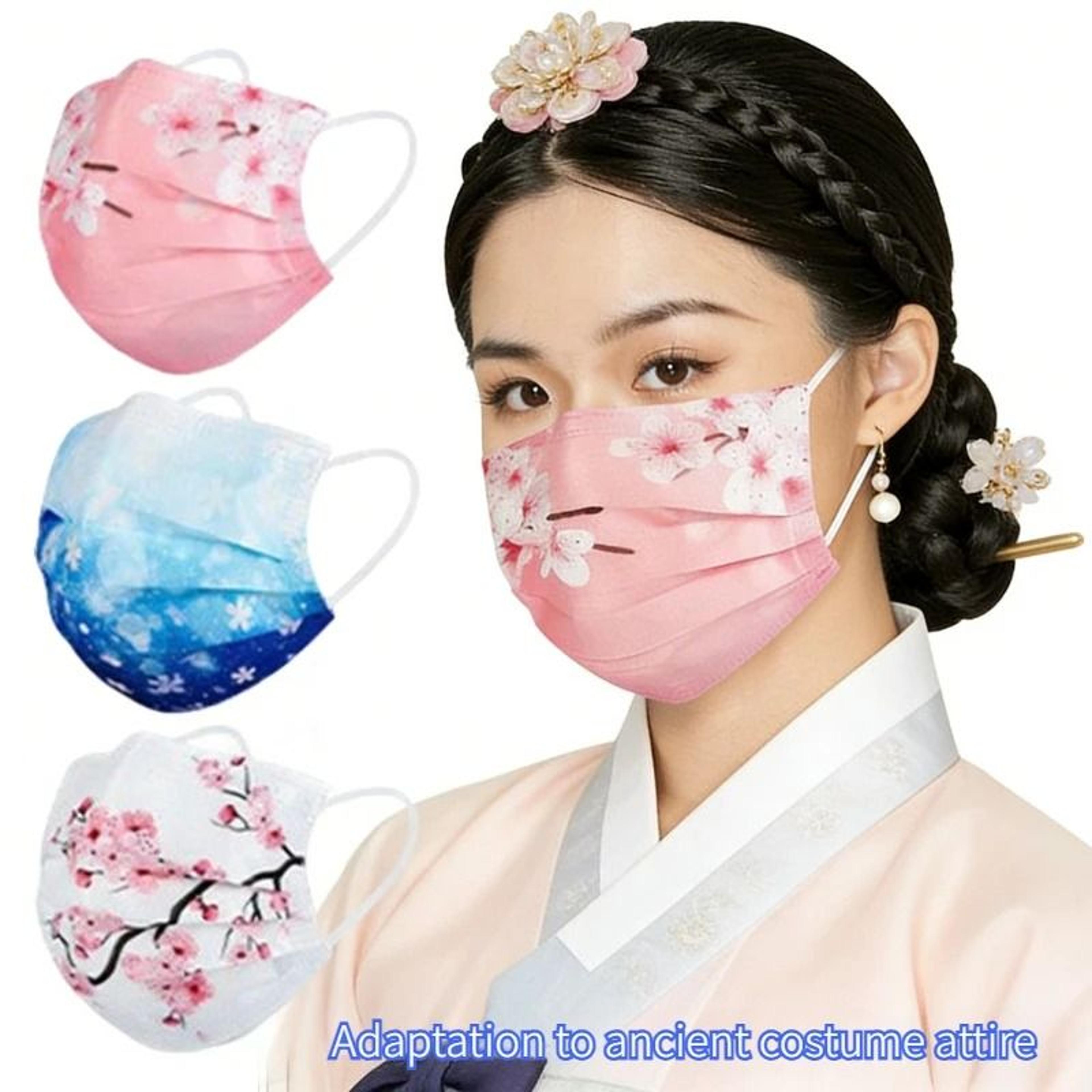 Floral Starry Sky Three Layer Face Masks For Everyday Style 8