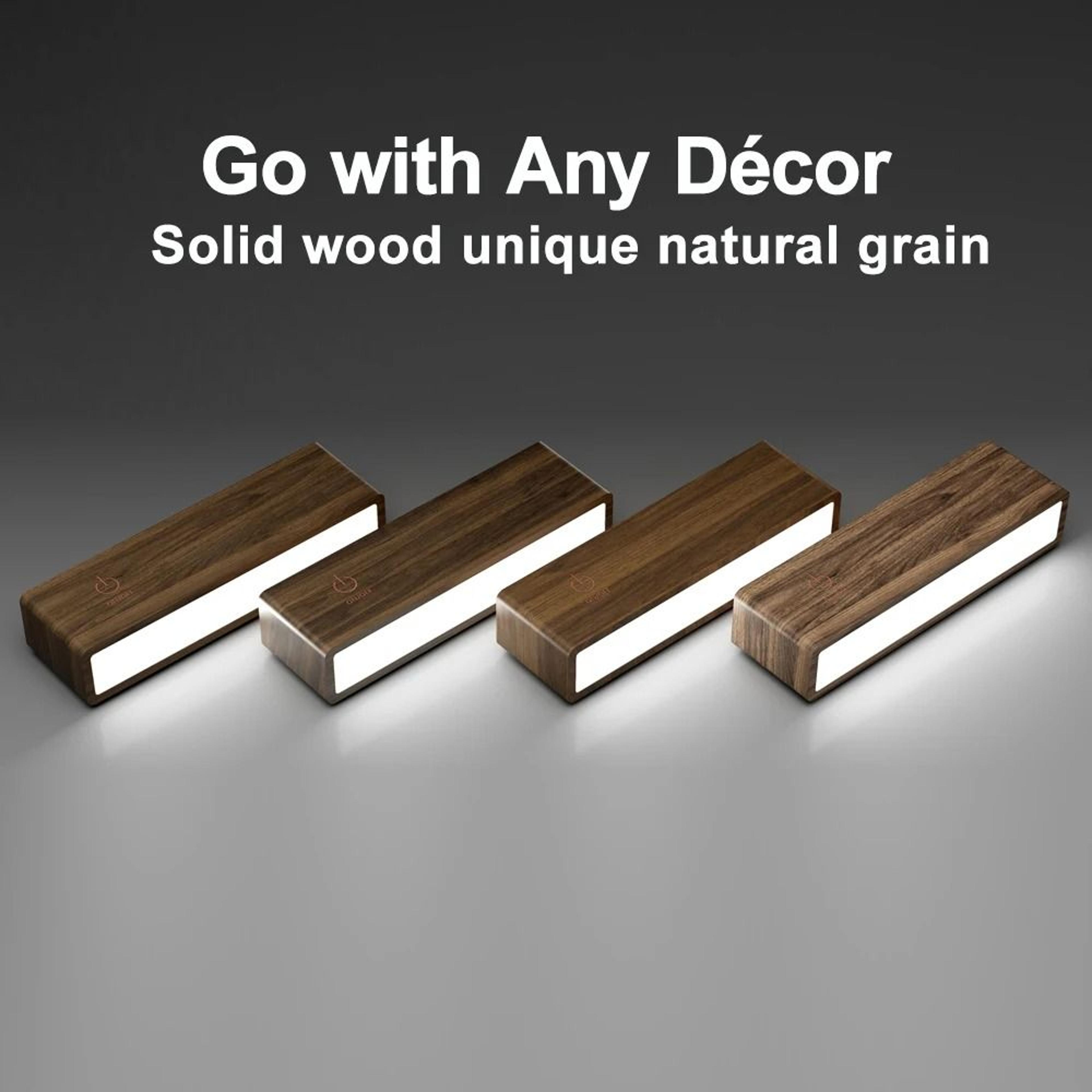 Black Walnut Magnetic Rechargeable Wall Lamp With Remote Control 4