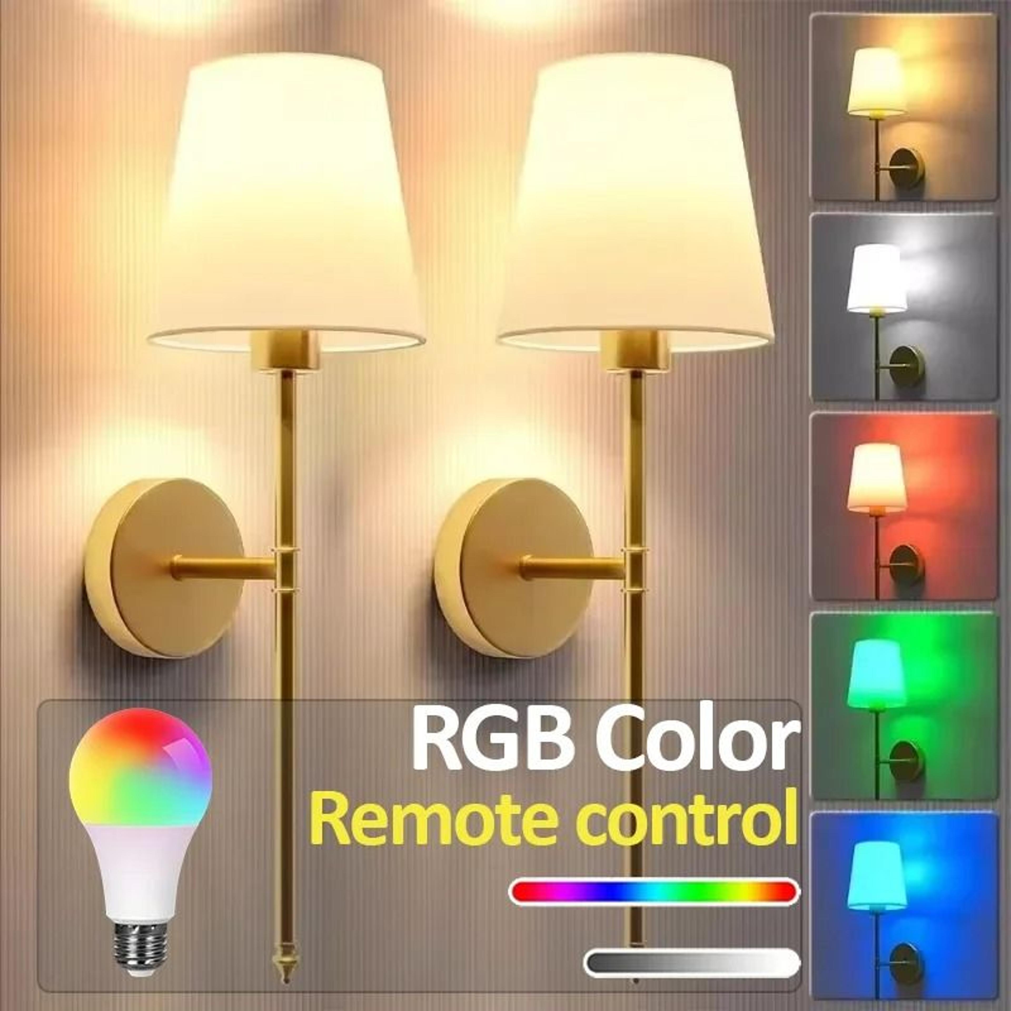 nordic rechargeable rgb fabric wall sconce with remote control