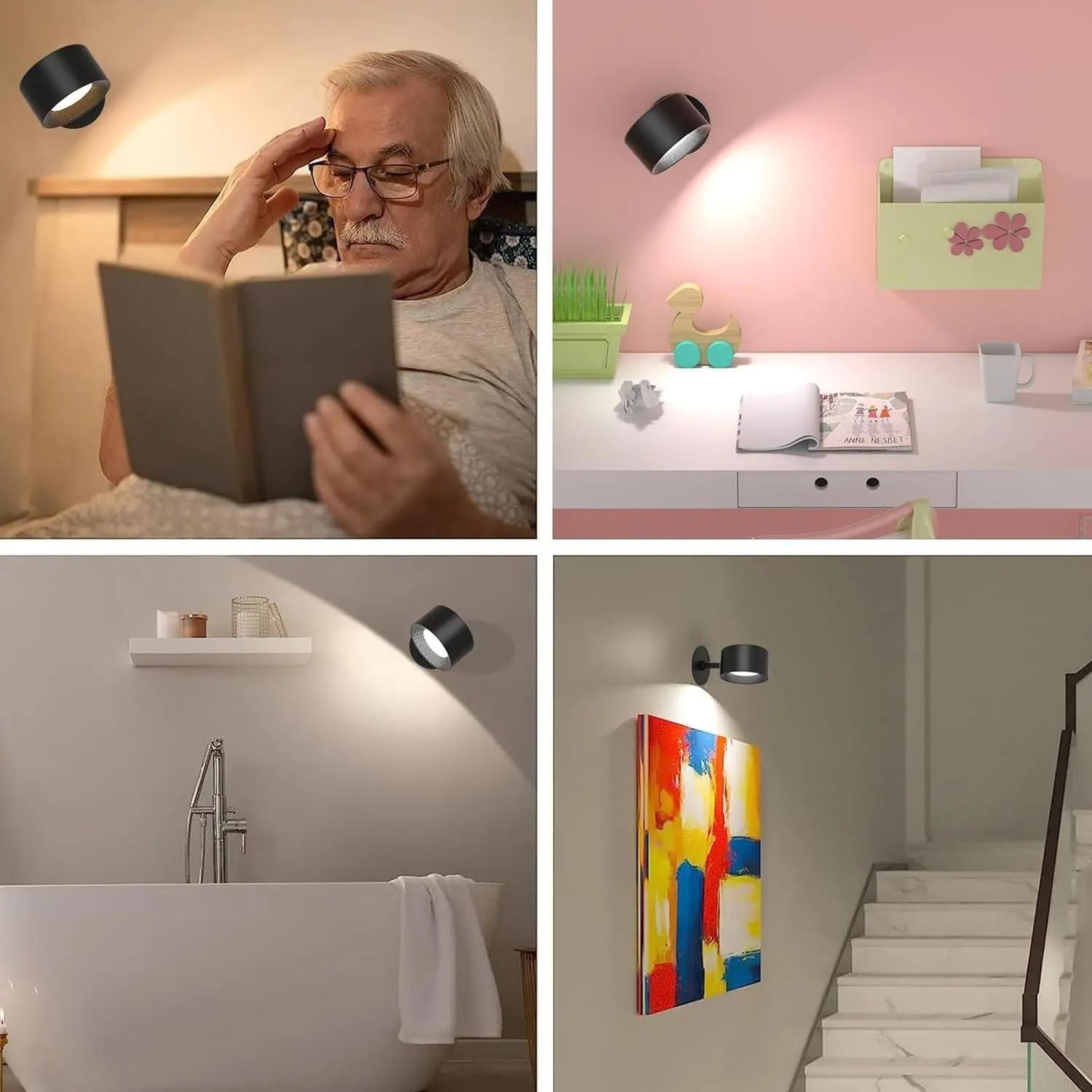 2000mAh Magnetic Rechargeable Reading Wall Light With Remote 5